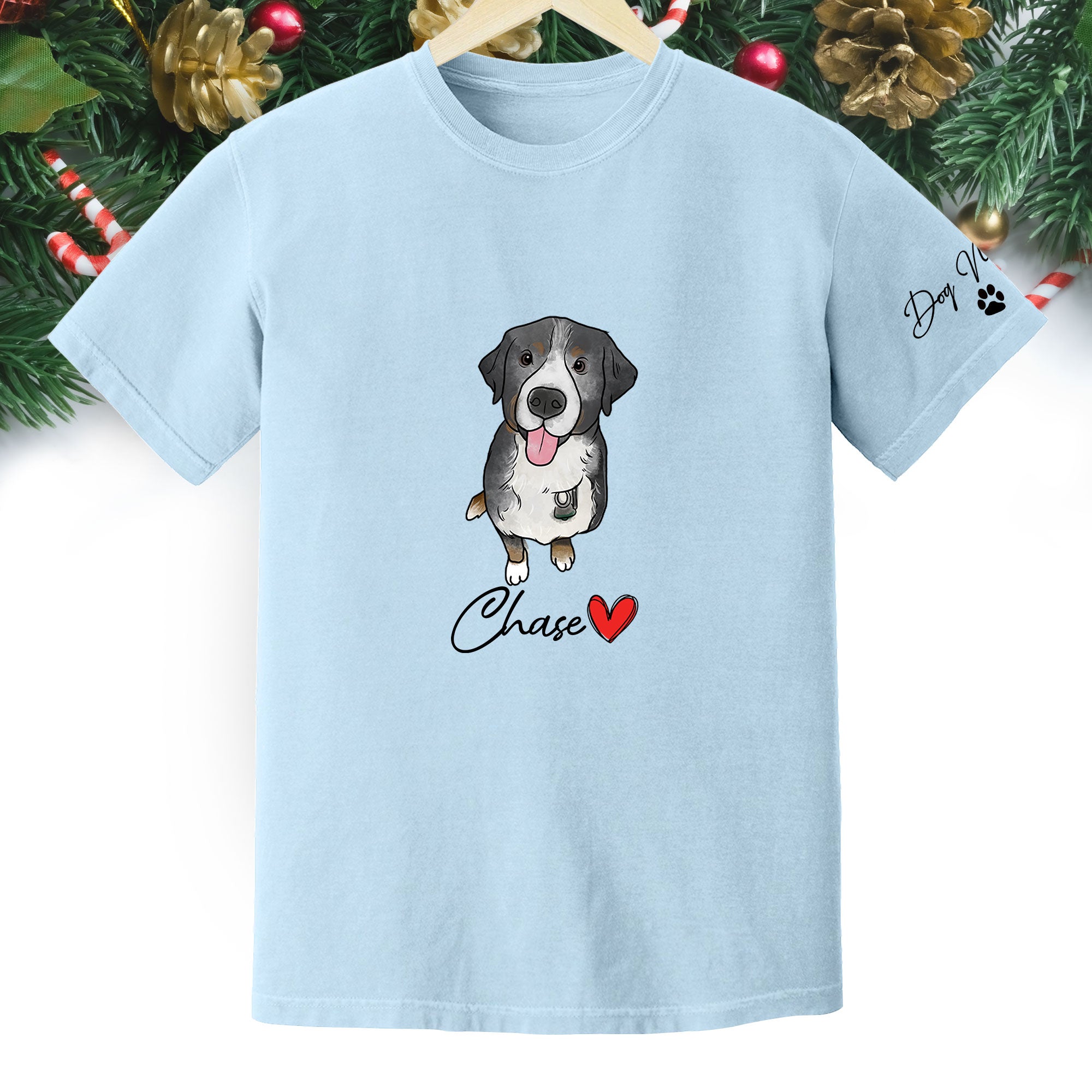 Personalized Dog Christmas Shirt – Custom Pet Photo Shirt, Gift for Dog Mom, Dog Dad