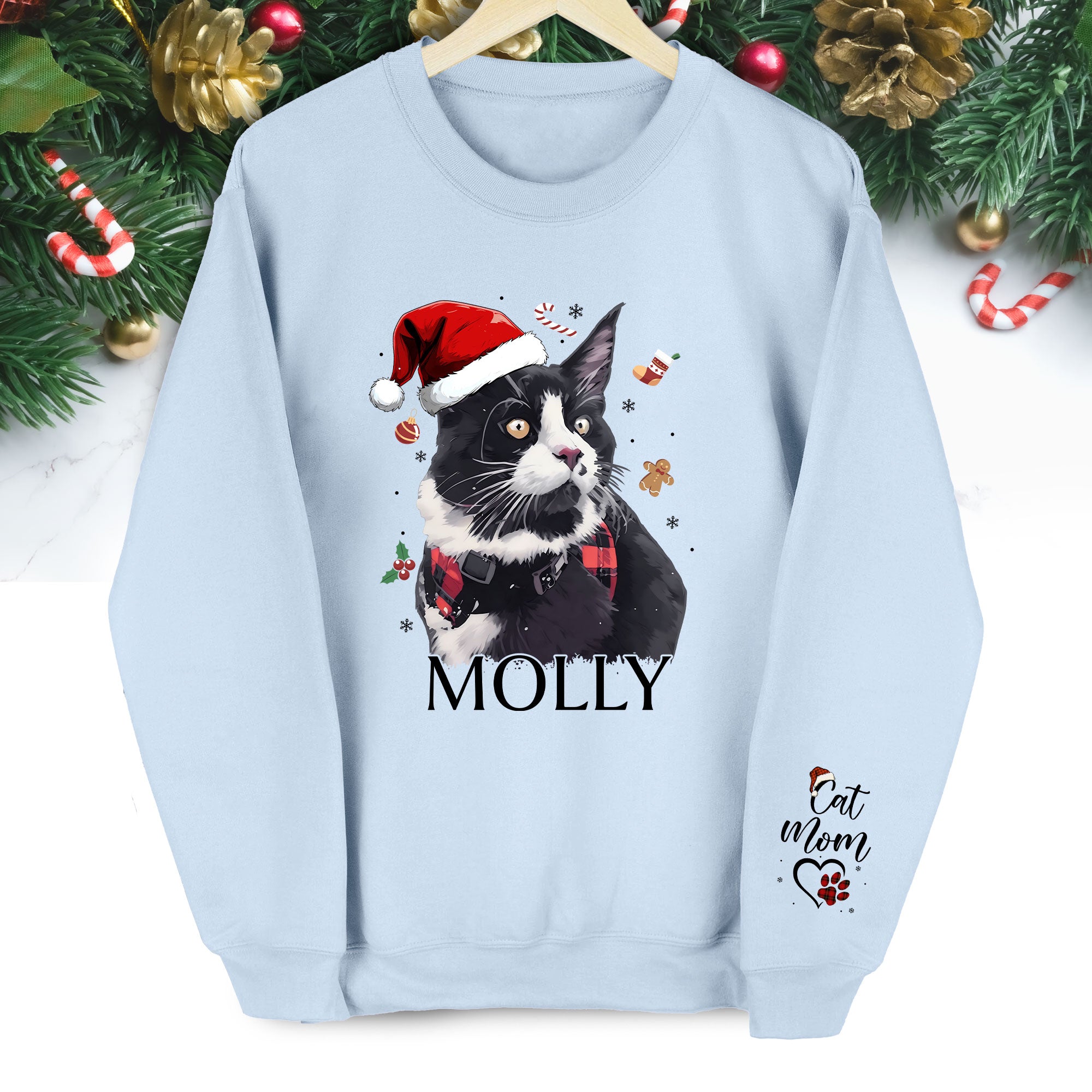 Personalized Sweatshirt for Cat Moms – Custom Cat Design with Your Pet’s Photo