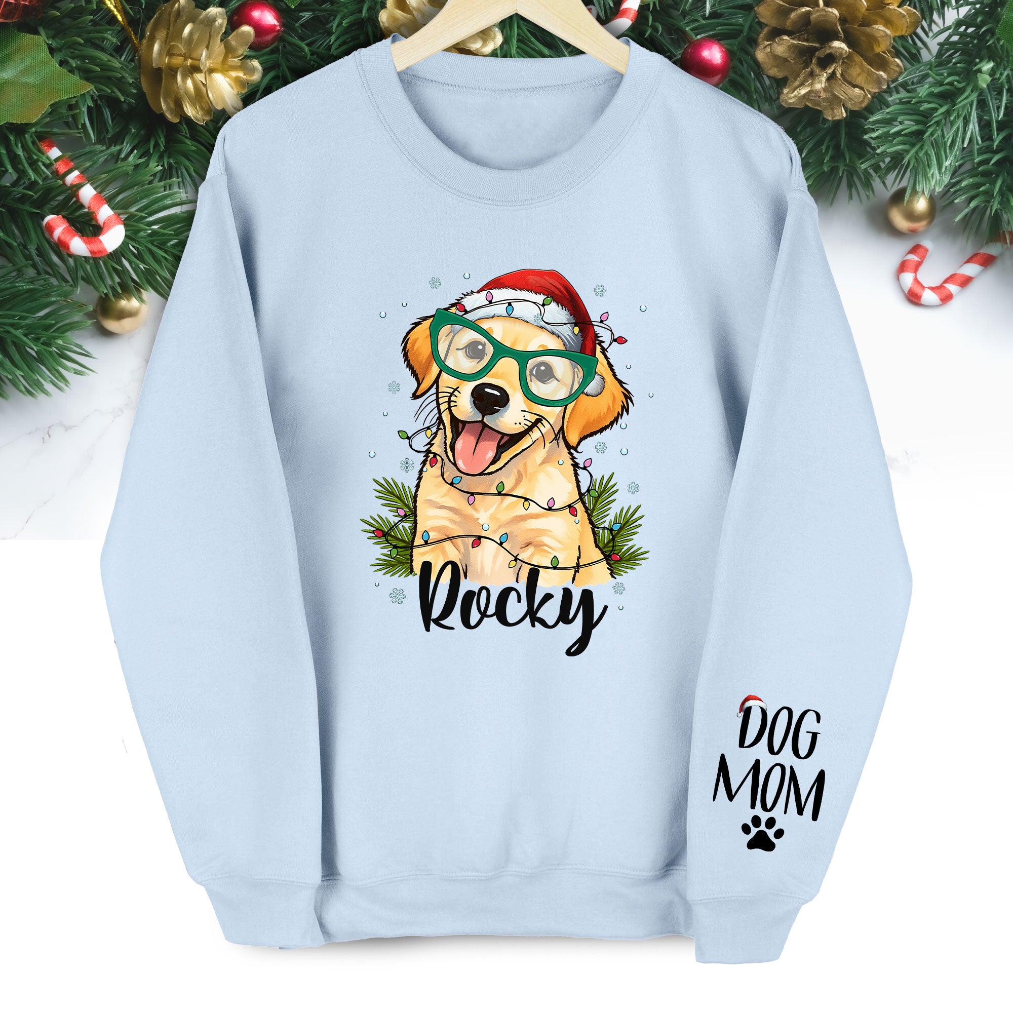 Custom Pet Portrait Sweatshirt – Funny Holiday Dog Gift