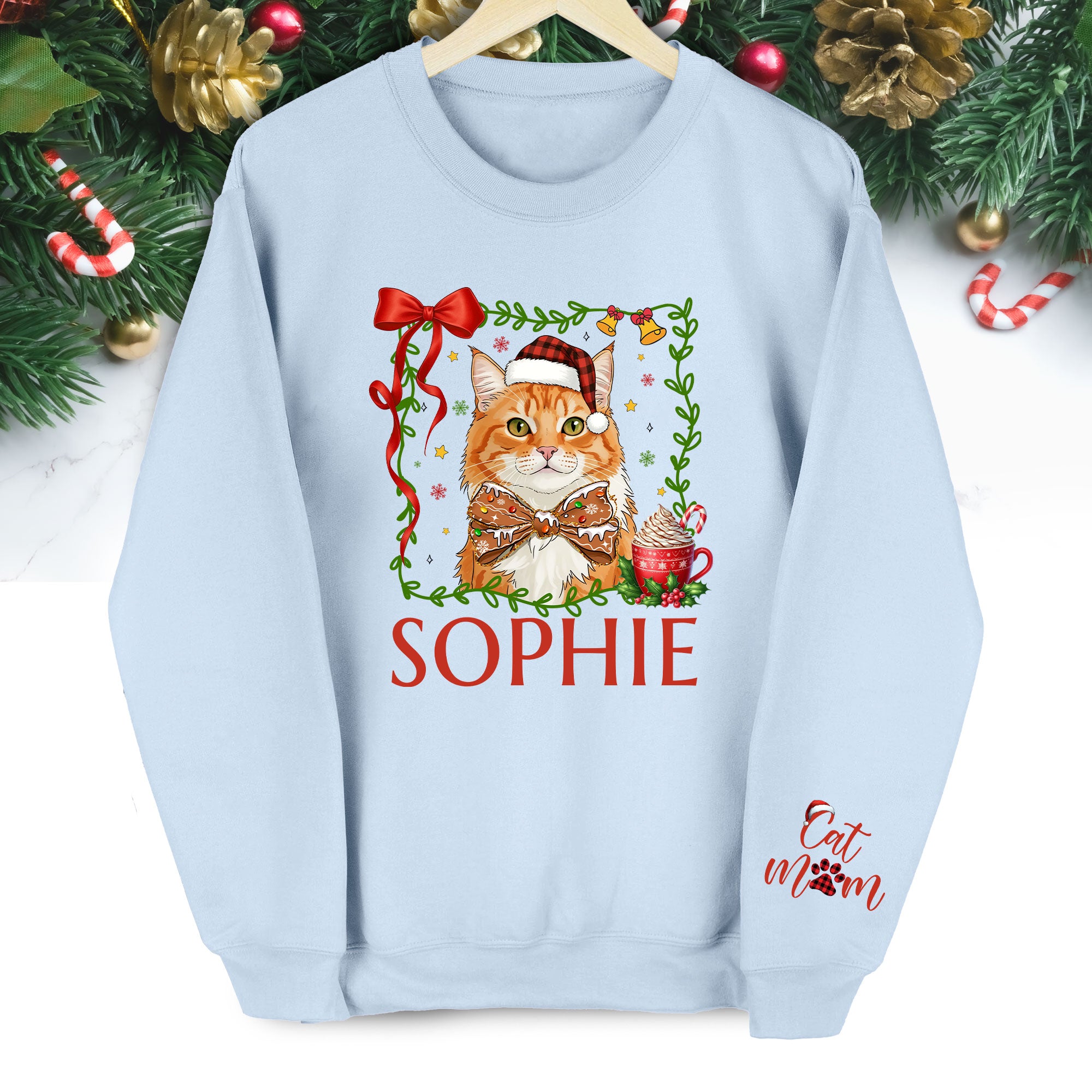 Personalized Cat Mom Sweatshirt – Holiday Sweatshirt for Women