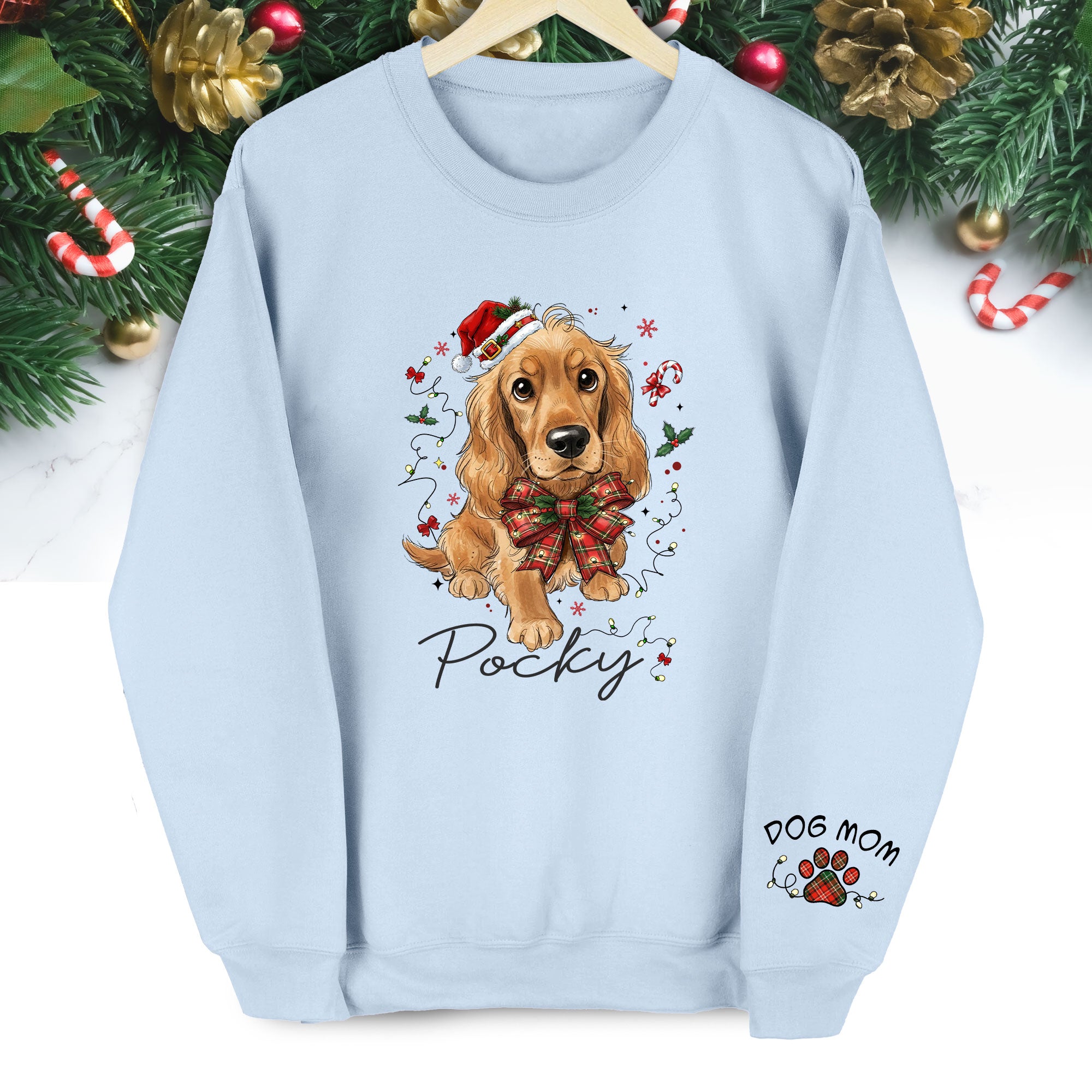 Dog Mom Christmas Sweatshirt – Custom Pet Lover Gift