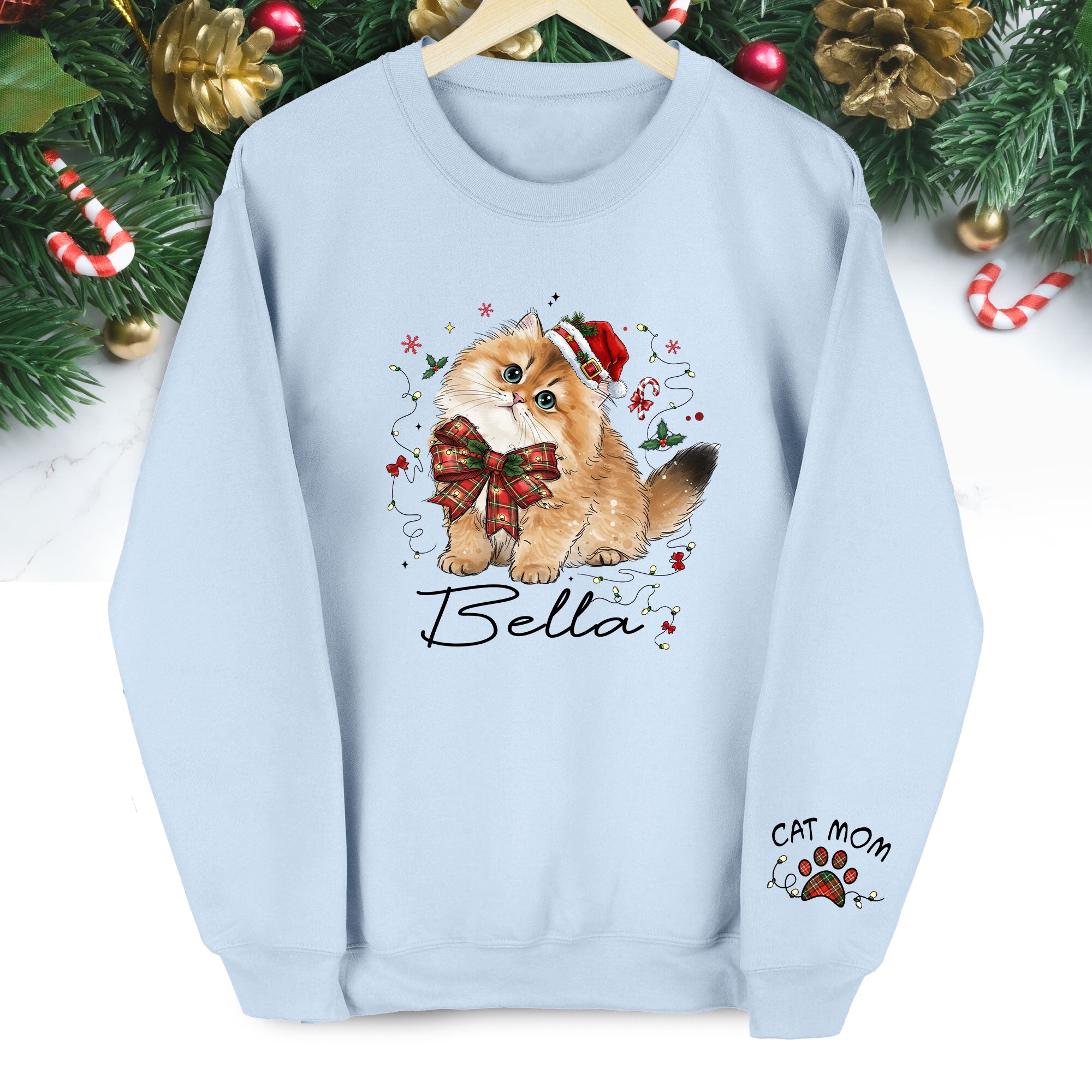 Custom Pet Lover Sweatshirt – Handmade Christmas Gift for Women & Cat Moms