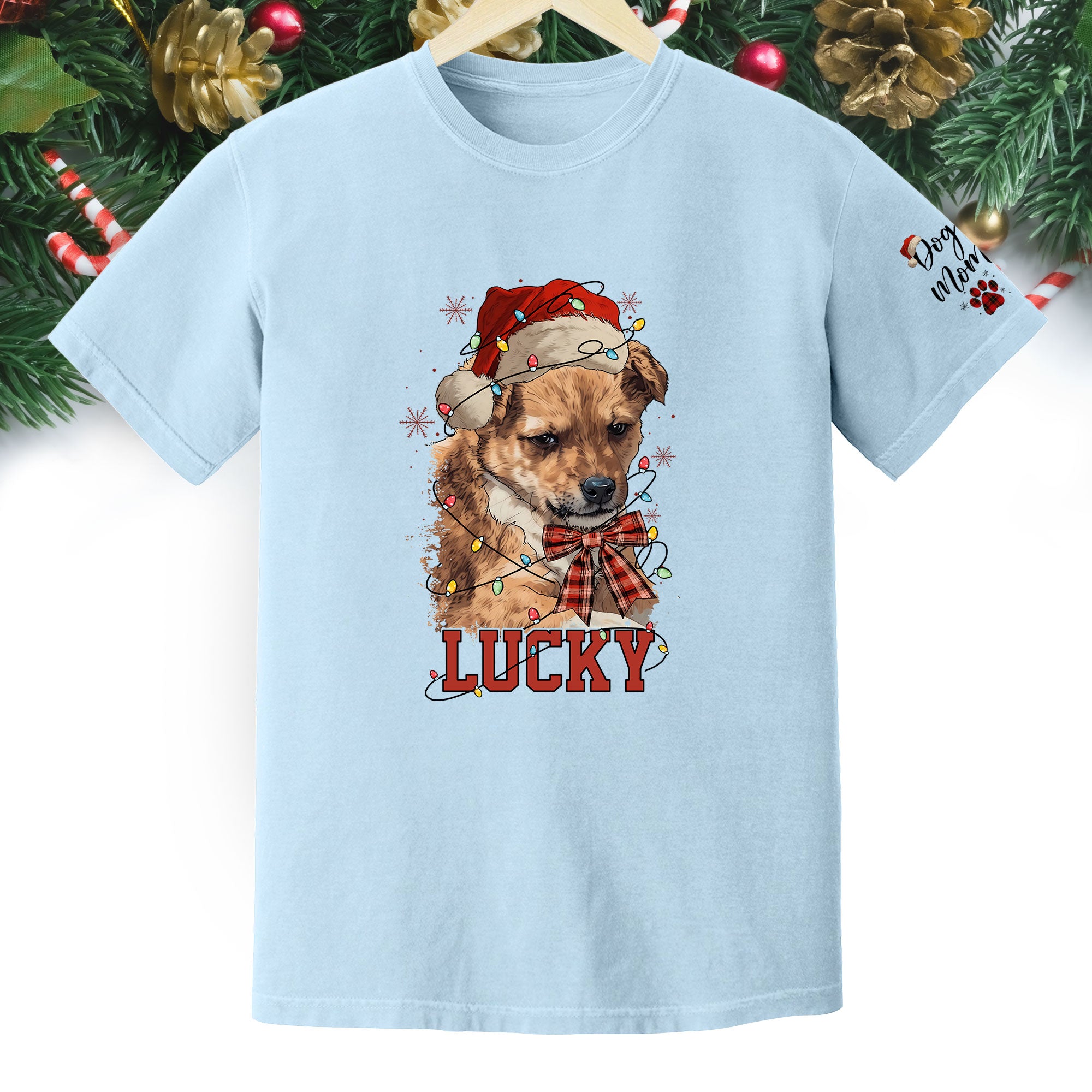 Custom Dog Shirt – Personalized Pet Photo T-Shirt, Holiday Gift for Dog Mom