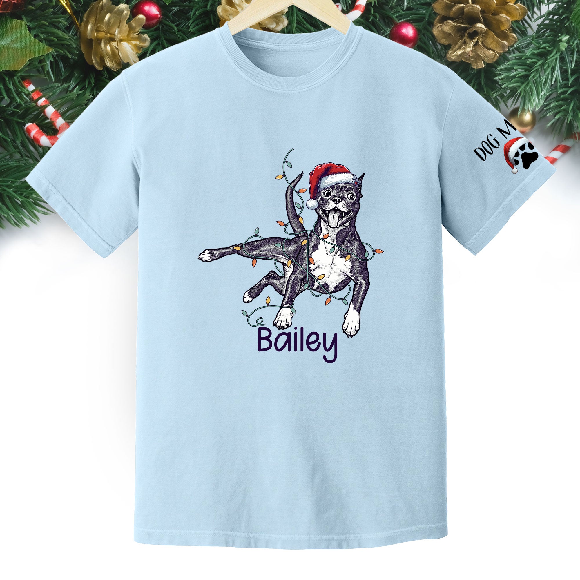 Personalized Dog Christmas T-Shirt – Custom Pet Photo Shirt, Gift for Pet Lovers