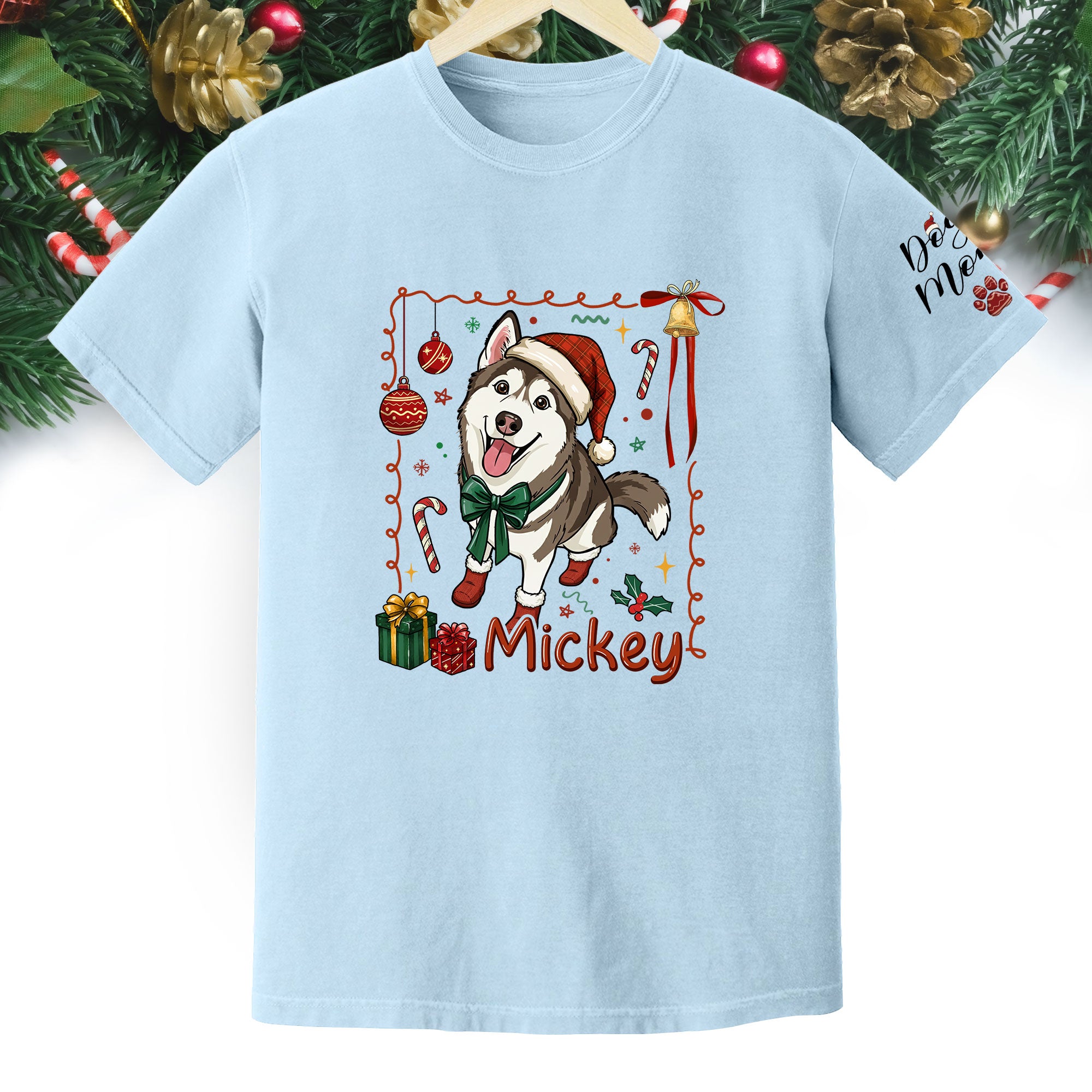 Personalized Dog Mom Shirt, Christmas Shirts For Women, Dog Mom Gift