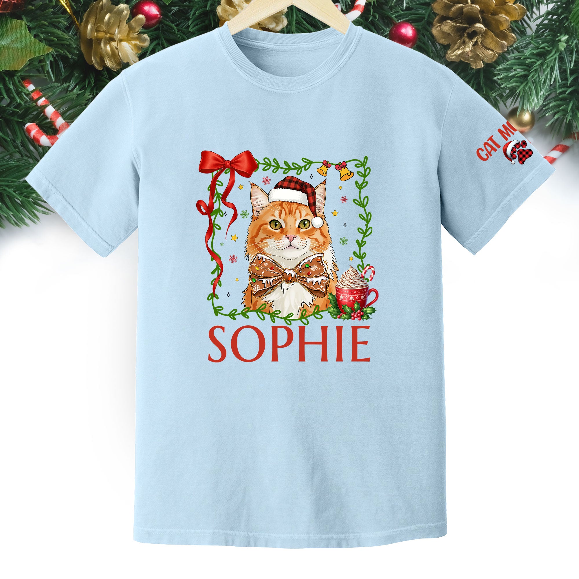 Custom Pet Christmas Shirt – Personalized Cat Photo Tee, Funny Holiday Gift for Cat Lovers