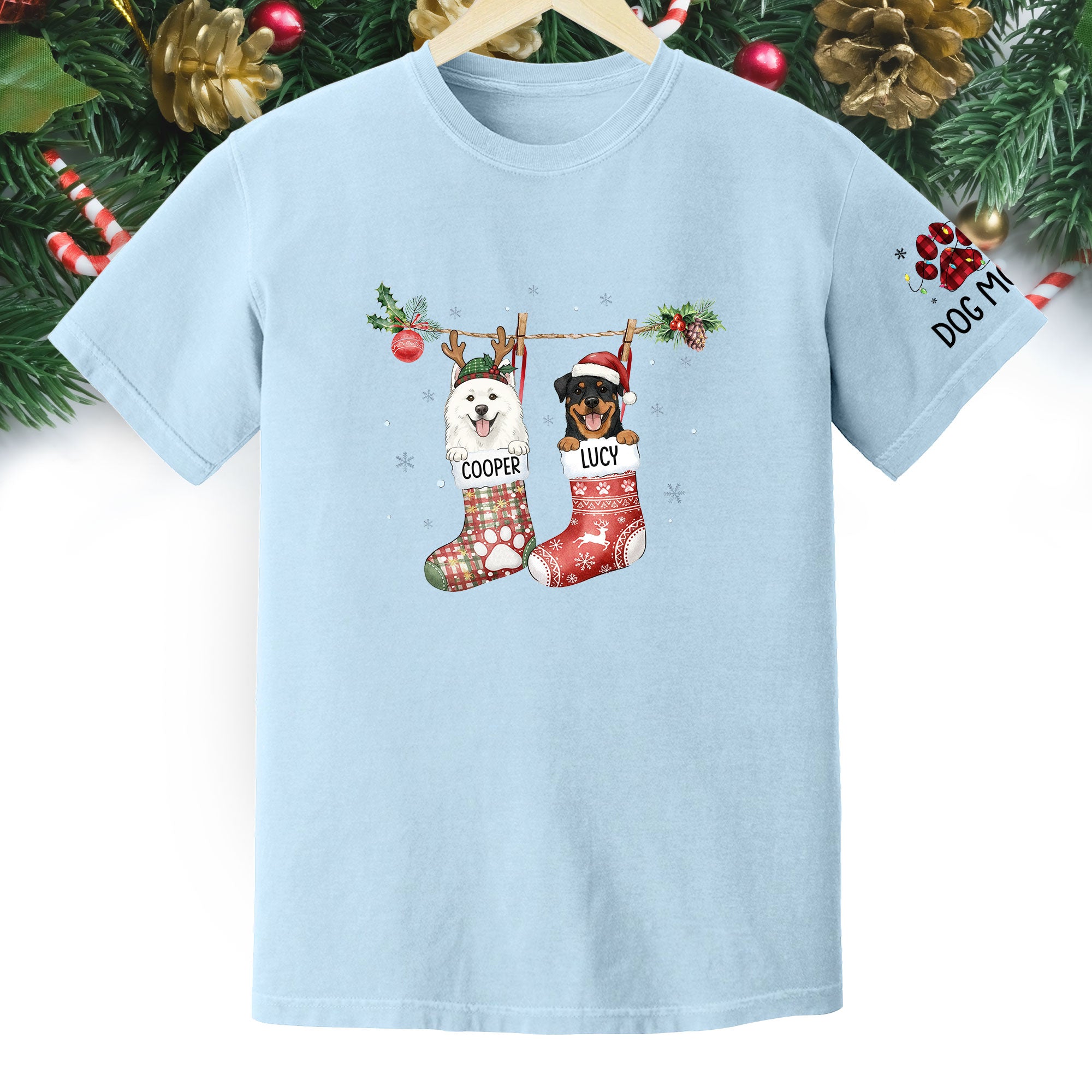 Custom Dog Lover Tee – Personalized Christmas Shirt, Cute Gift for Pet Lovers