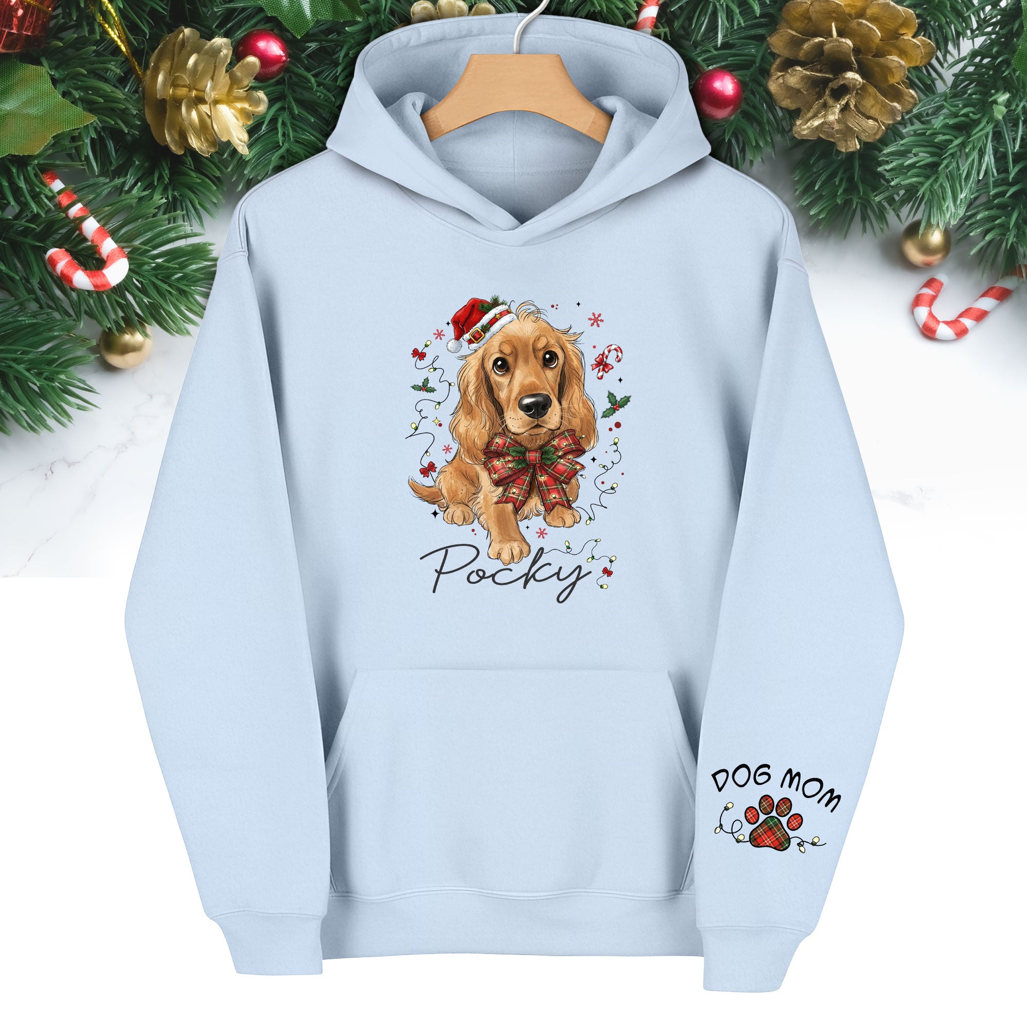 Custom Christmas Dog Hoodie – Personalized Pet Photo Gift for Dog Moms