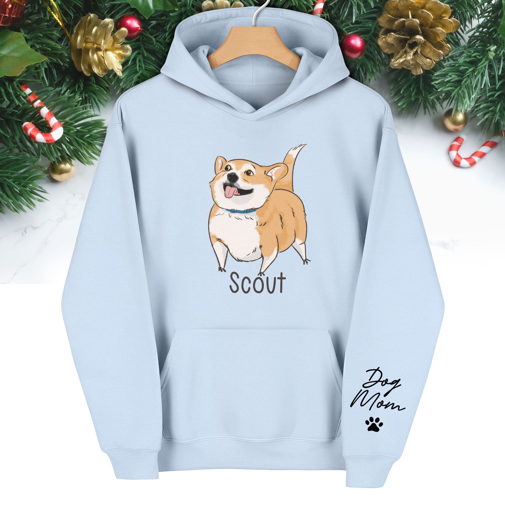 Custom Dog Mom Hoodie – Personalized Dog Hoodie with Pet Photo & Name, Cute Gift for Pet Lovers