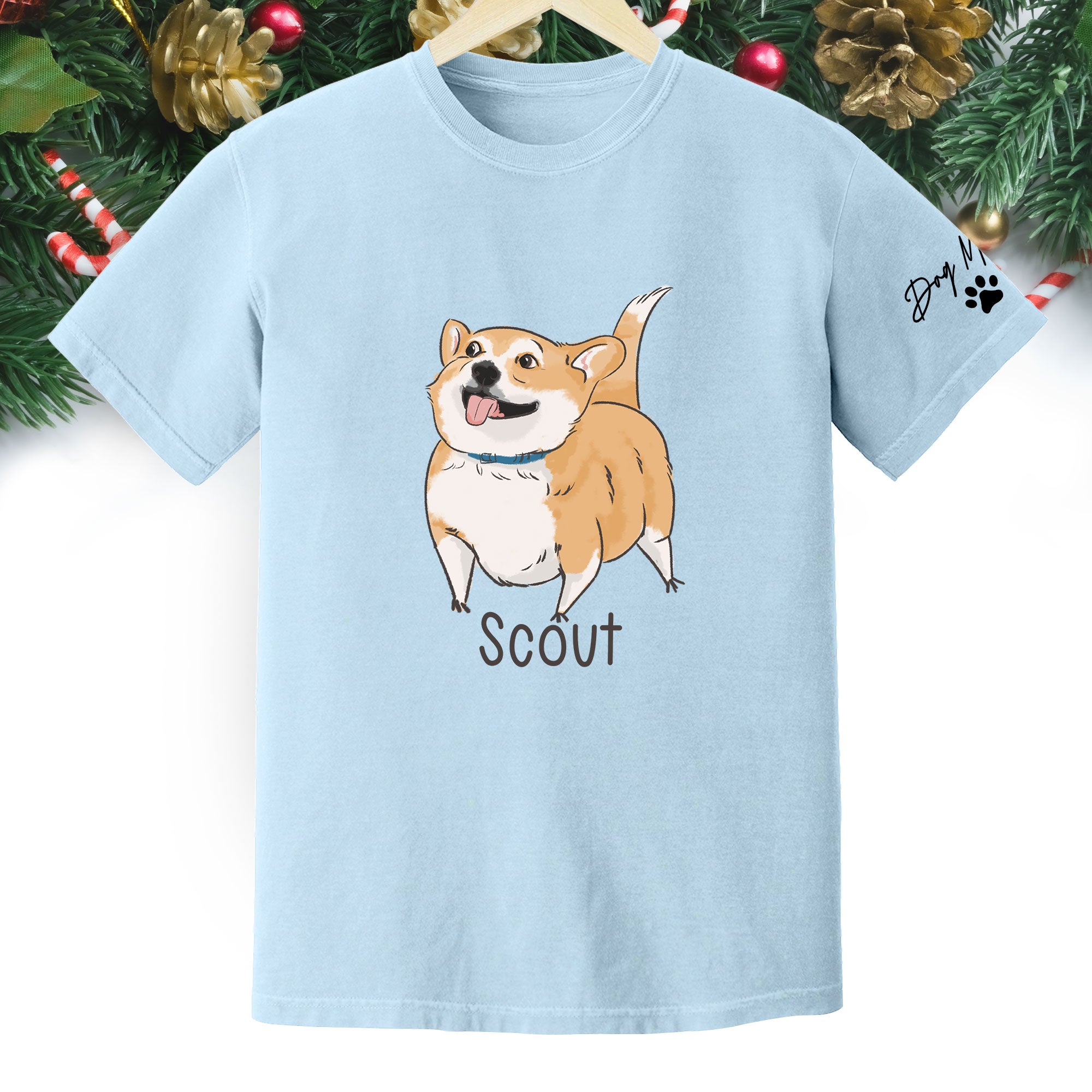 Custom Dog Mom T-Shirt – Personalized Dog Shirt with Pet Photo & Name, Cute Gift for Pet Lovers