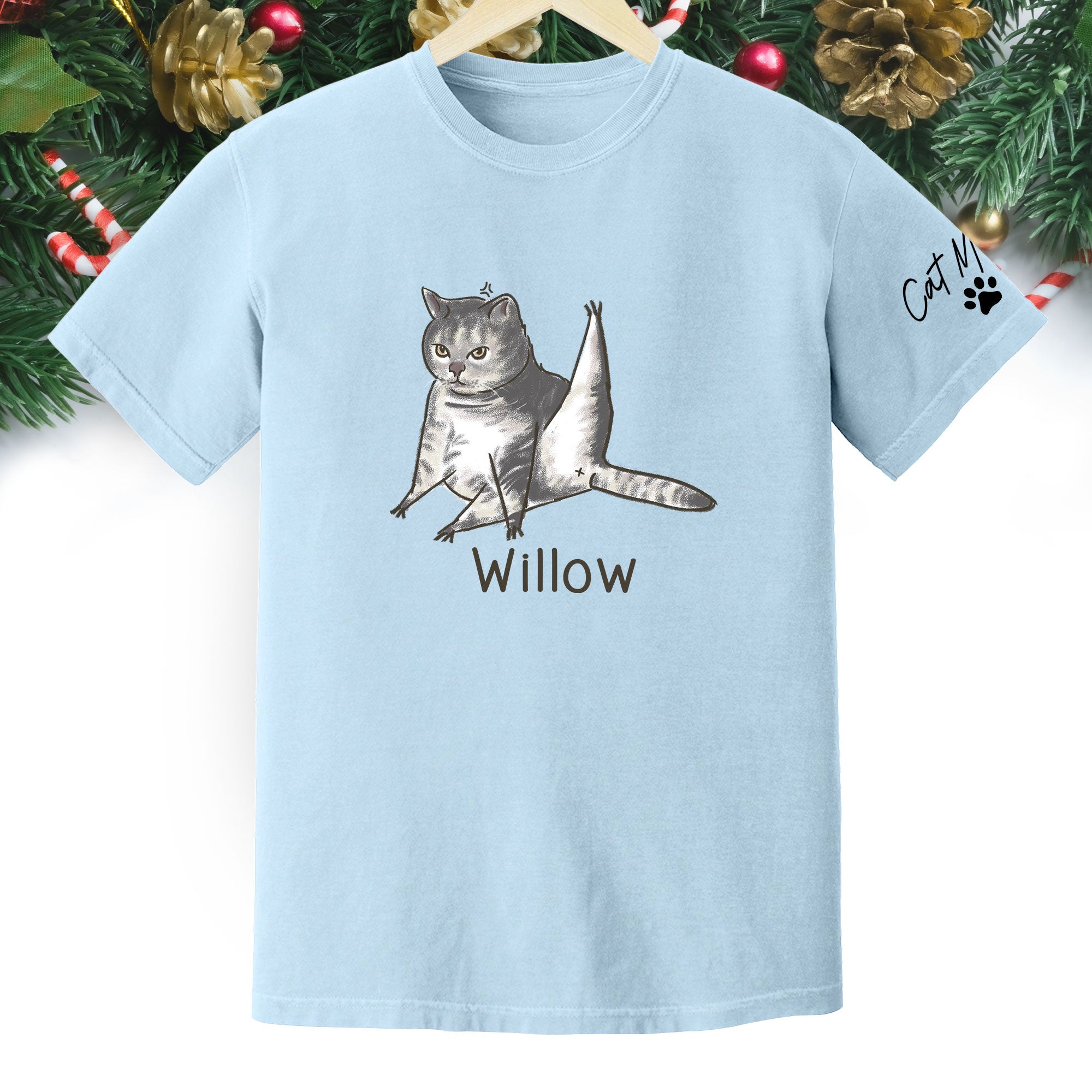 Custom Cat Mom T-Shirt – Personalized Funny Cat Shirt with Pet Photo & Name, Unique Gift for Cat Lovers