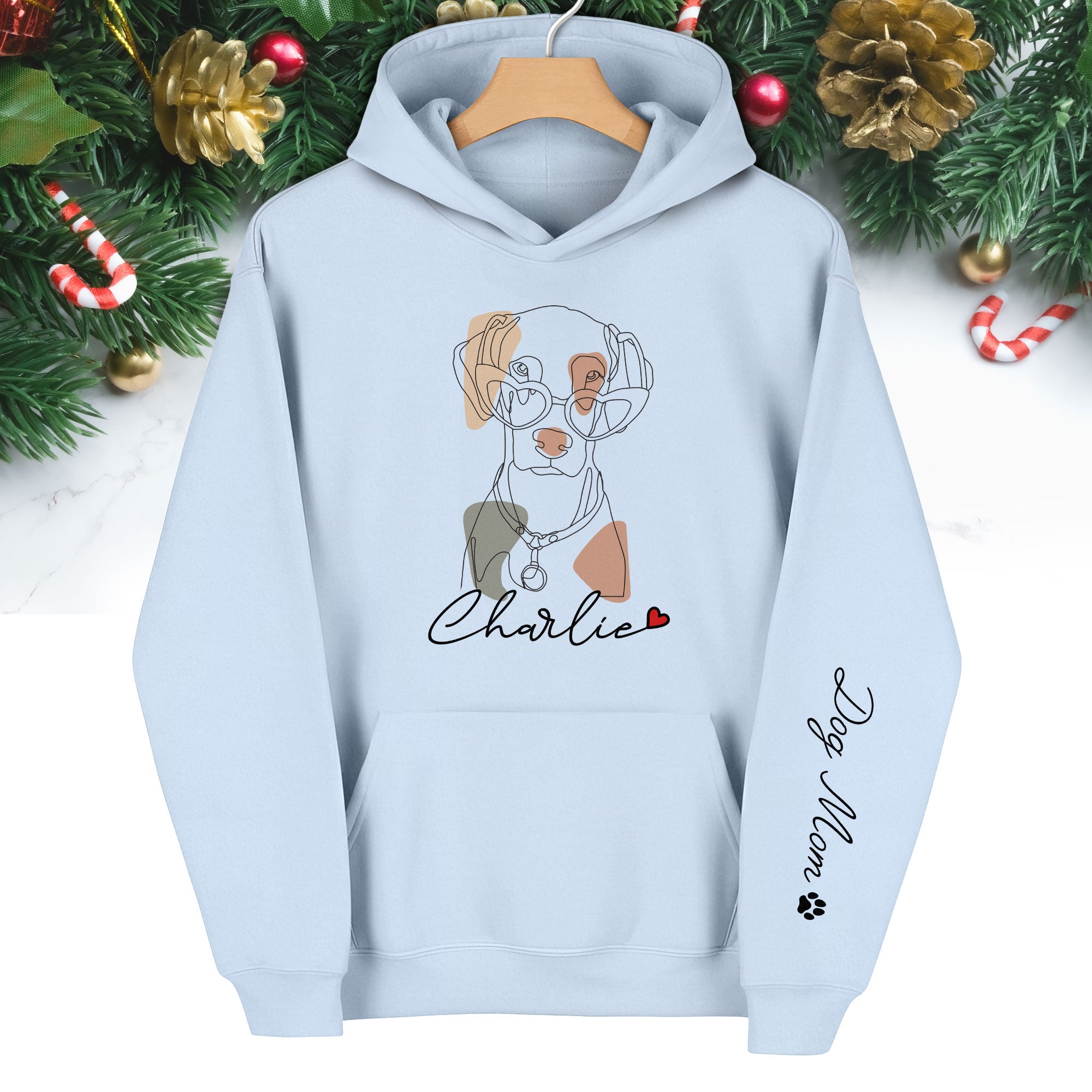 Custom Pet Line Art Hoodie – Personalized Dog & Cat Photo Gift for Pet Lovers