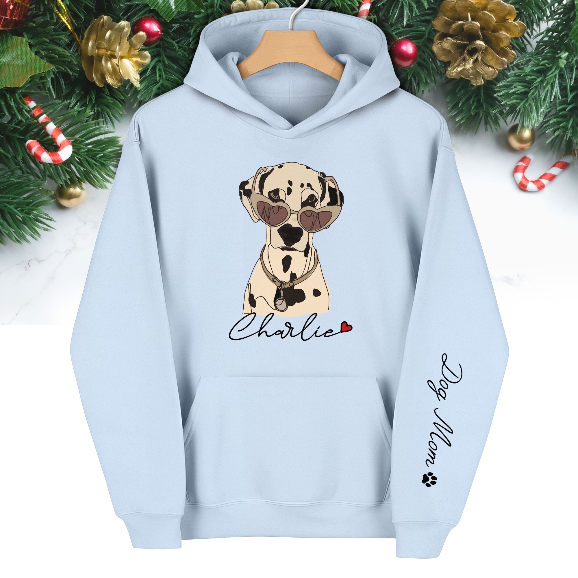 Personalized Dog Hoodie – Custom Pet Portrait with Name | Unique Gift for Pet Lovers