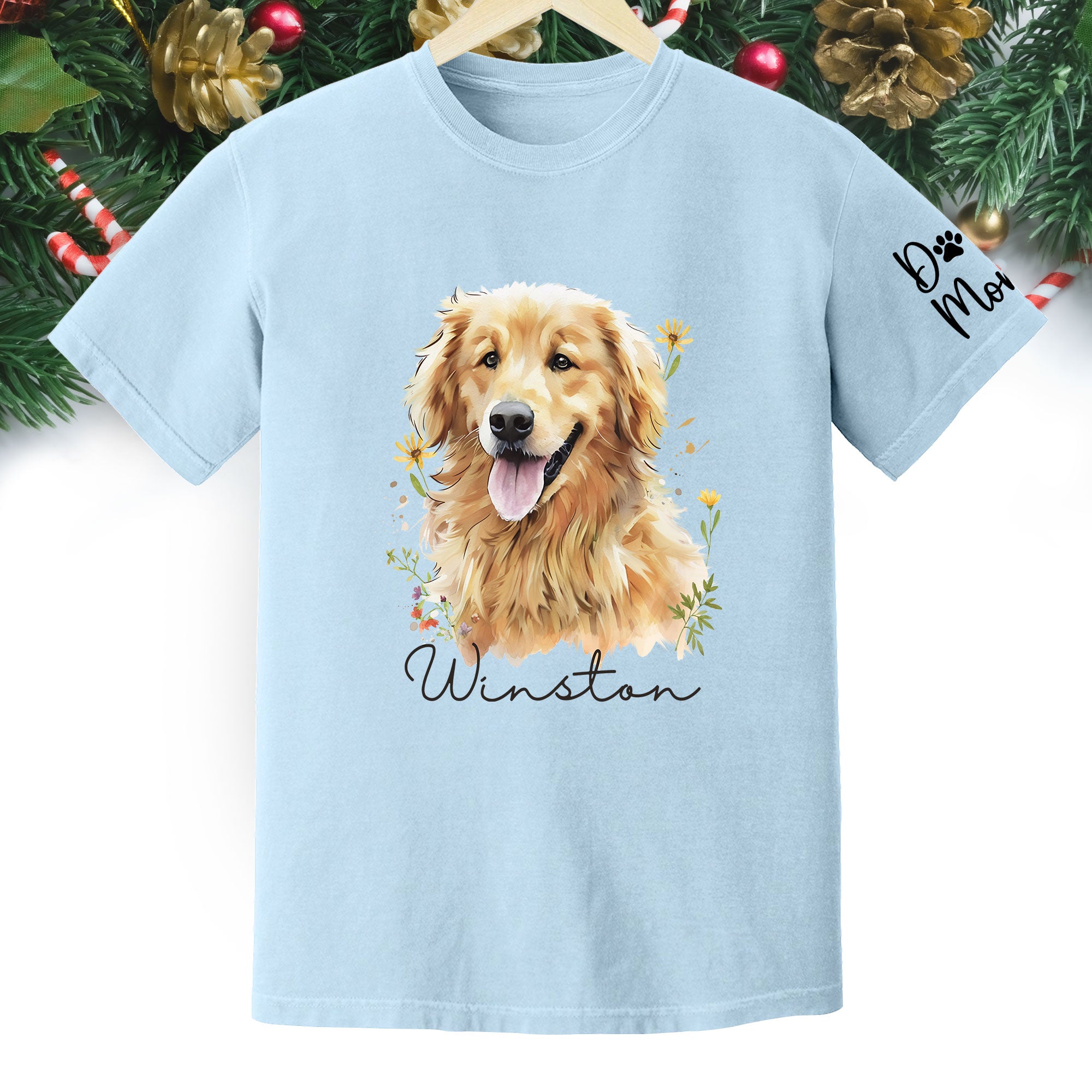 Custom Pet Portrait T-Shirt – Personalized Dog Lover Tee, Unique Gift for Dog Mom & Dog Dad