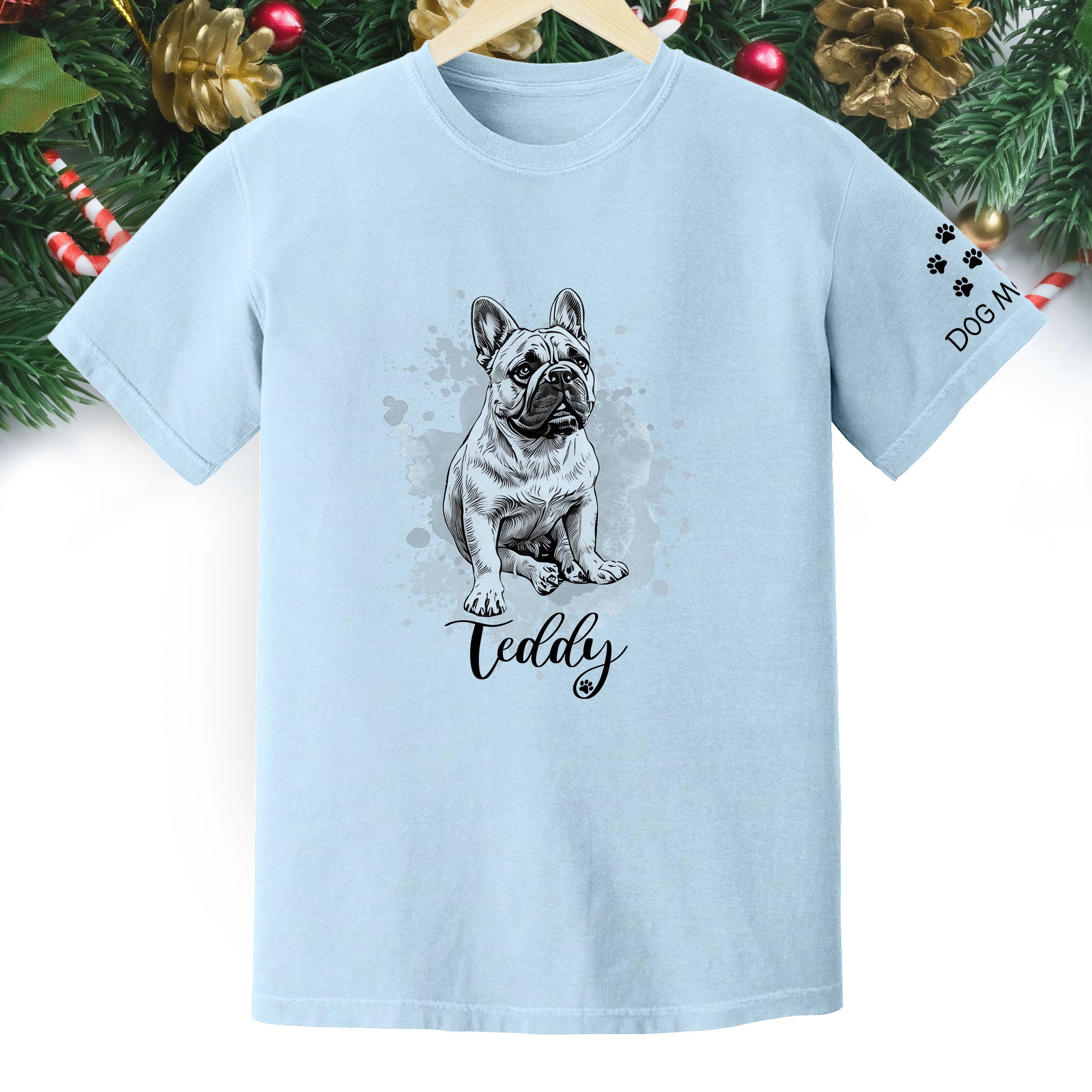Custom Dog Mom T-Shirt – Personalized Pet Portrait Tee from Photo, Unique Gift for Dog Lovers