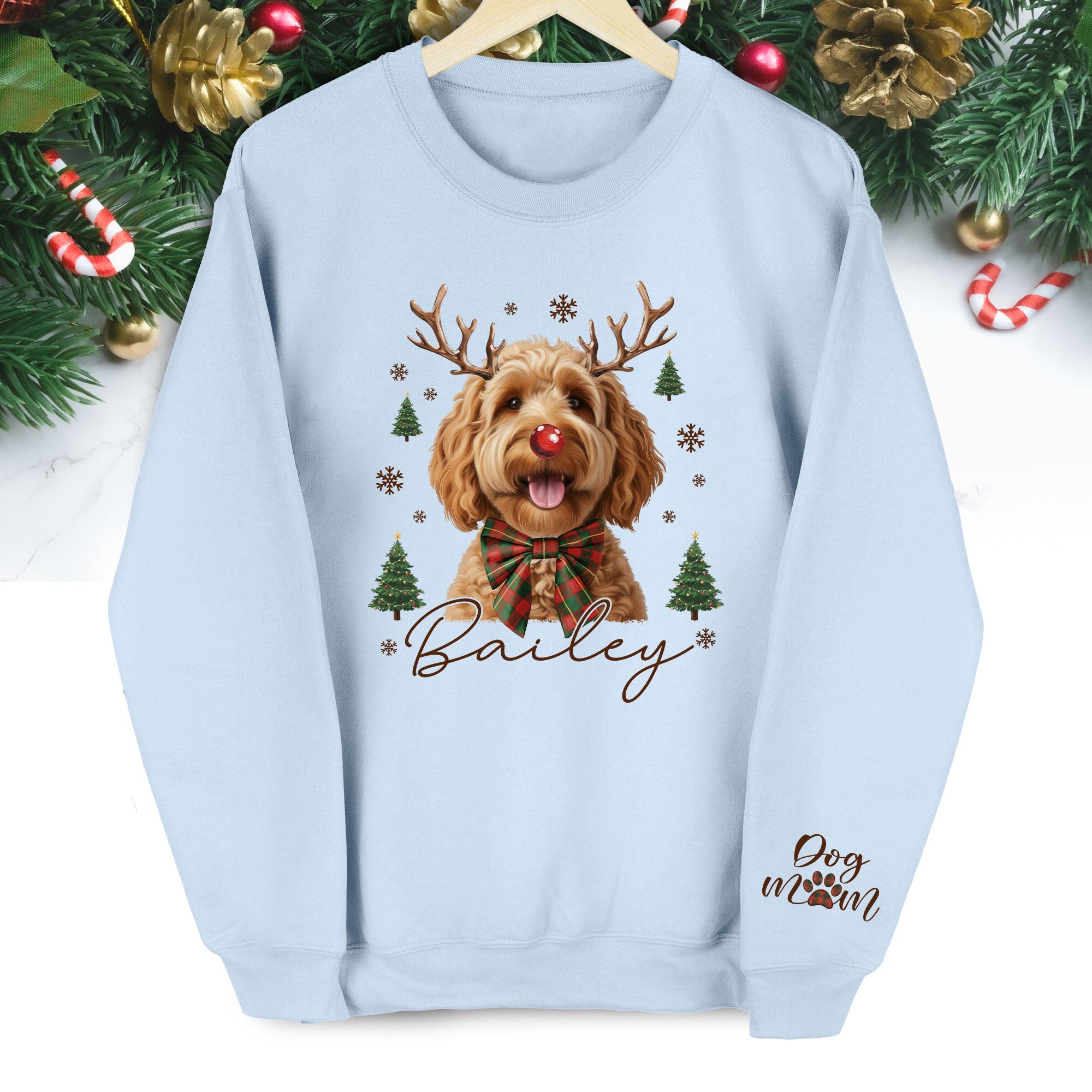 Custom Pet Face Dog Mom Sweatshirt – Personalized Gift for Dog Lovers