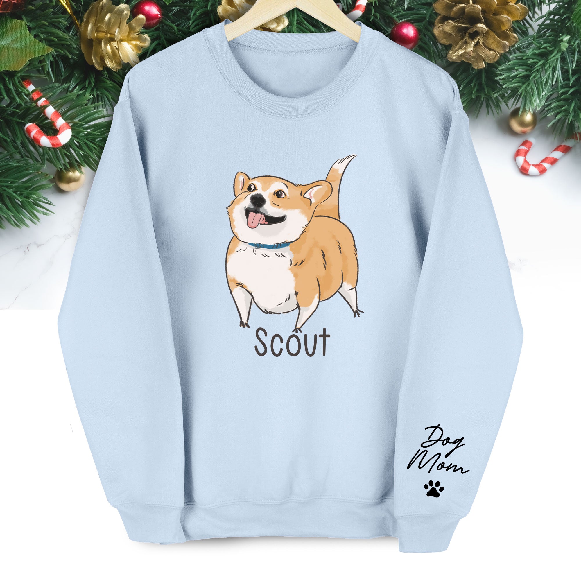 Custom Dog Sweatshirt - Photo & Text Personalized Christmas Gift for Pet Lovers