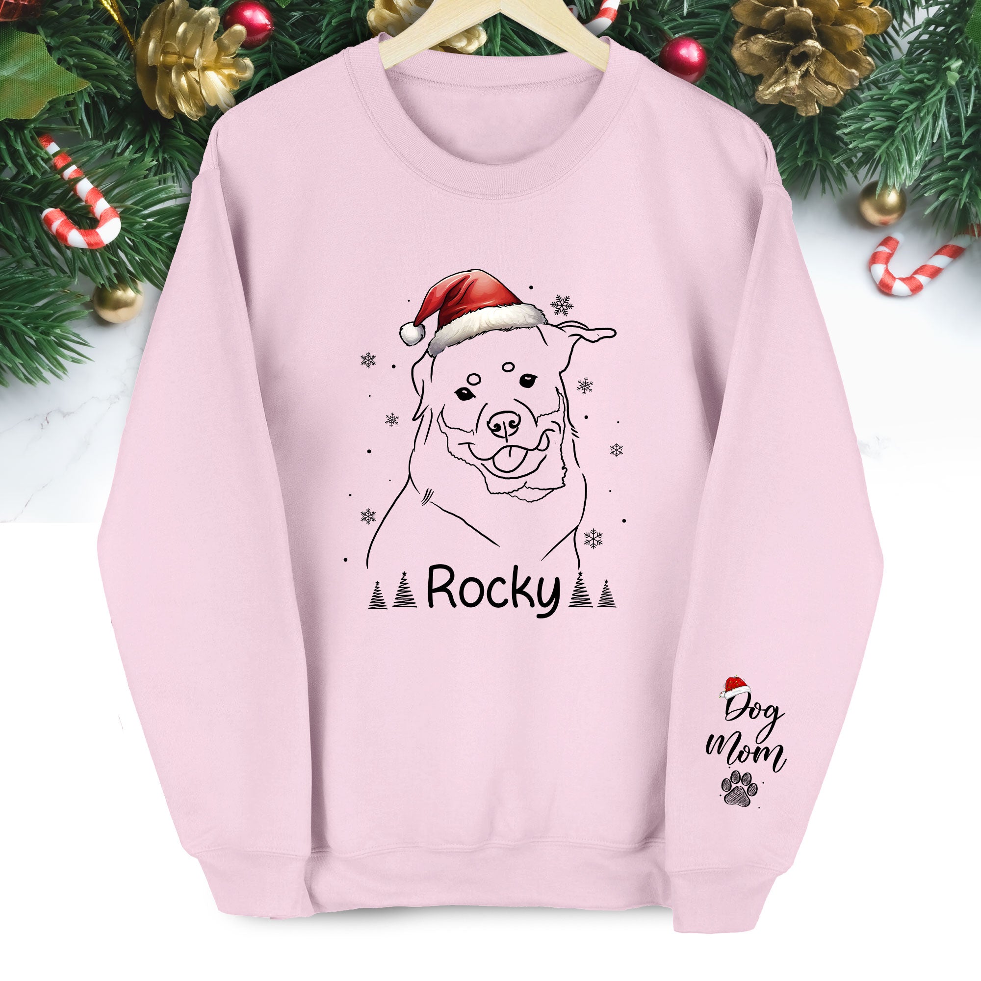 Personalized Dog Mom Sweatshirt – Custom Name and Photo Sweater, Cute Christmas Gift