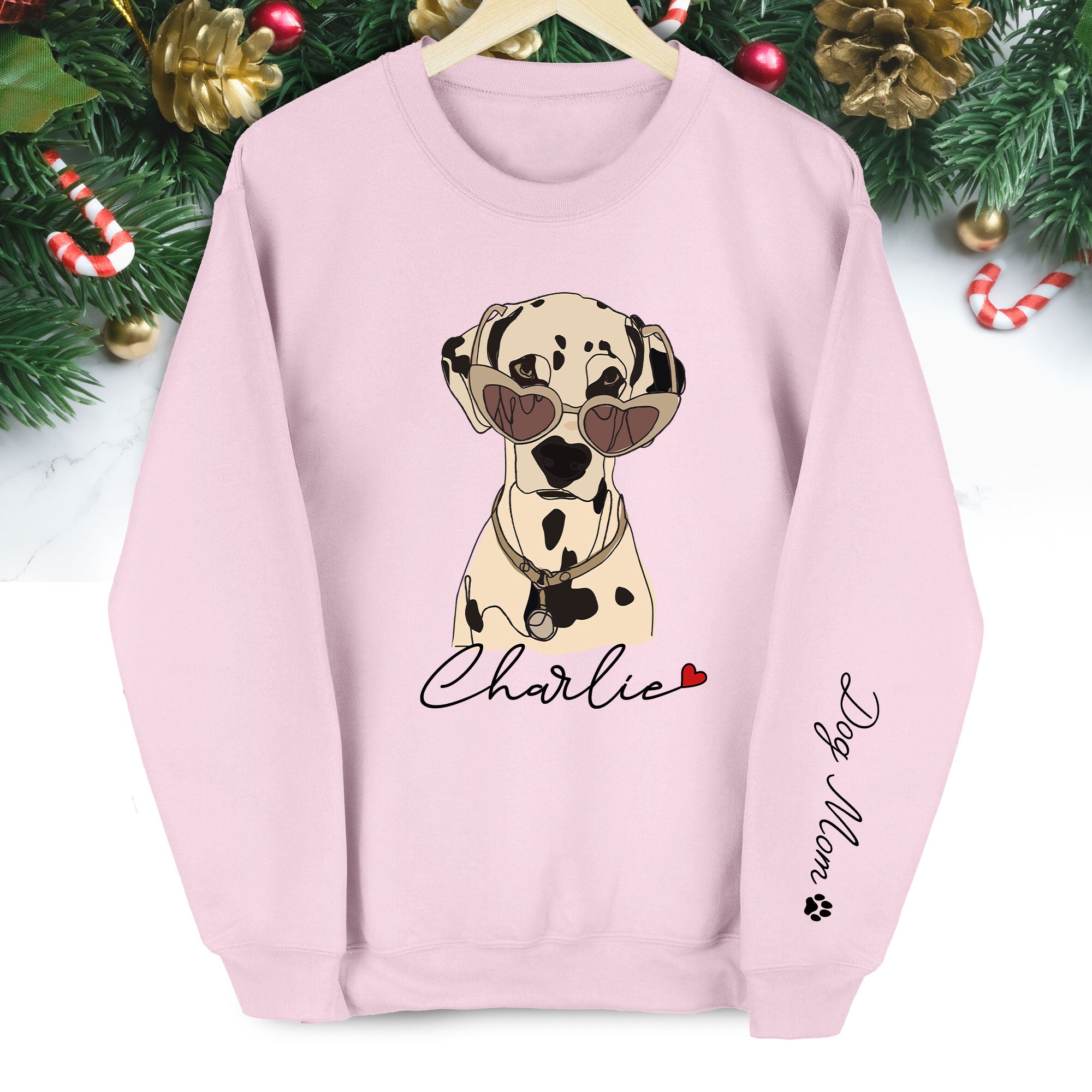Custom Dog Sweatshirt – Personalized Pet Design with Your Dog’s Minimalist Portrait