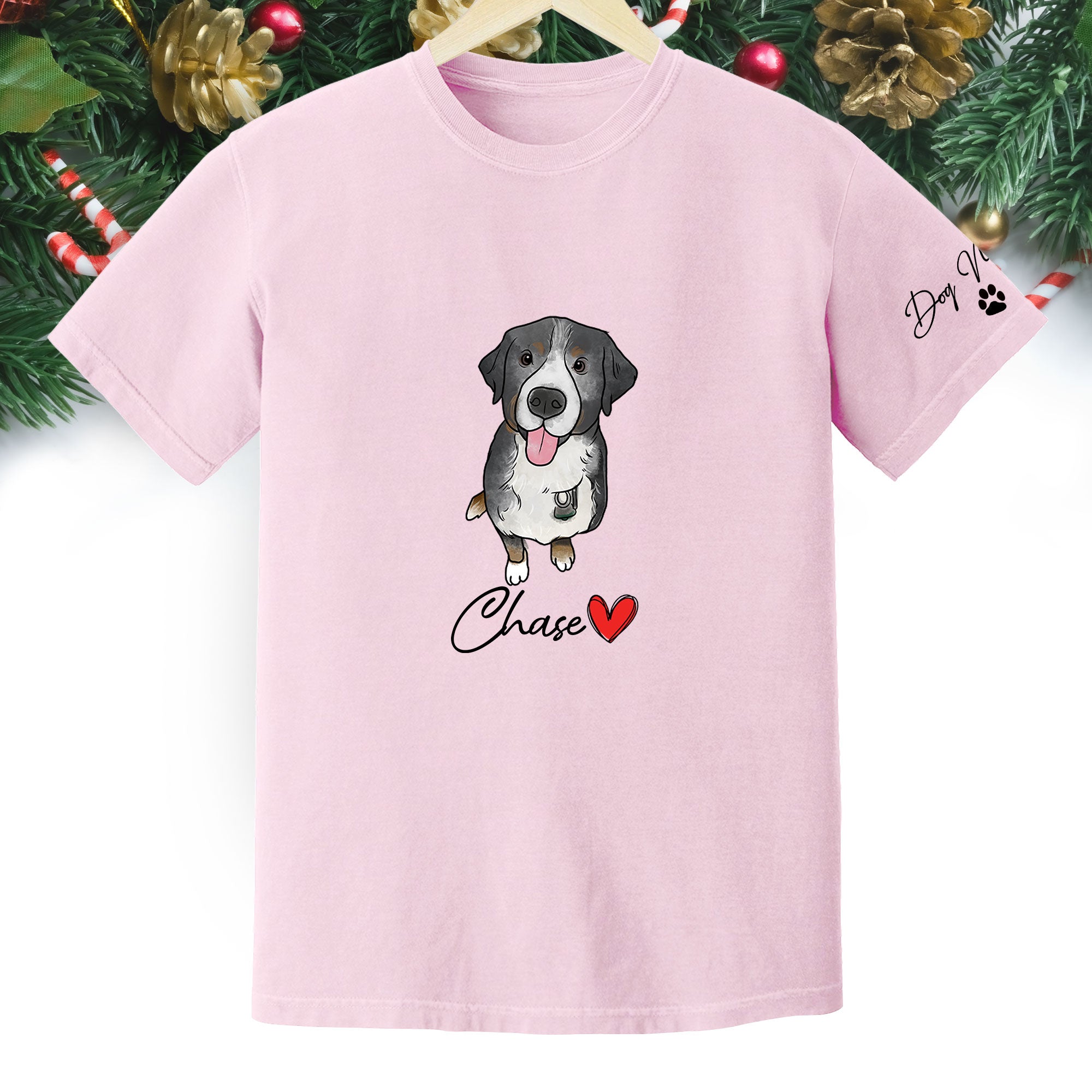 Personalized Dog Christmas Shirt – Custom Pet Photo Shirt, Gift for Dog Mom, Dog Dad