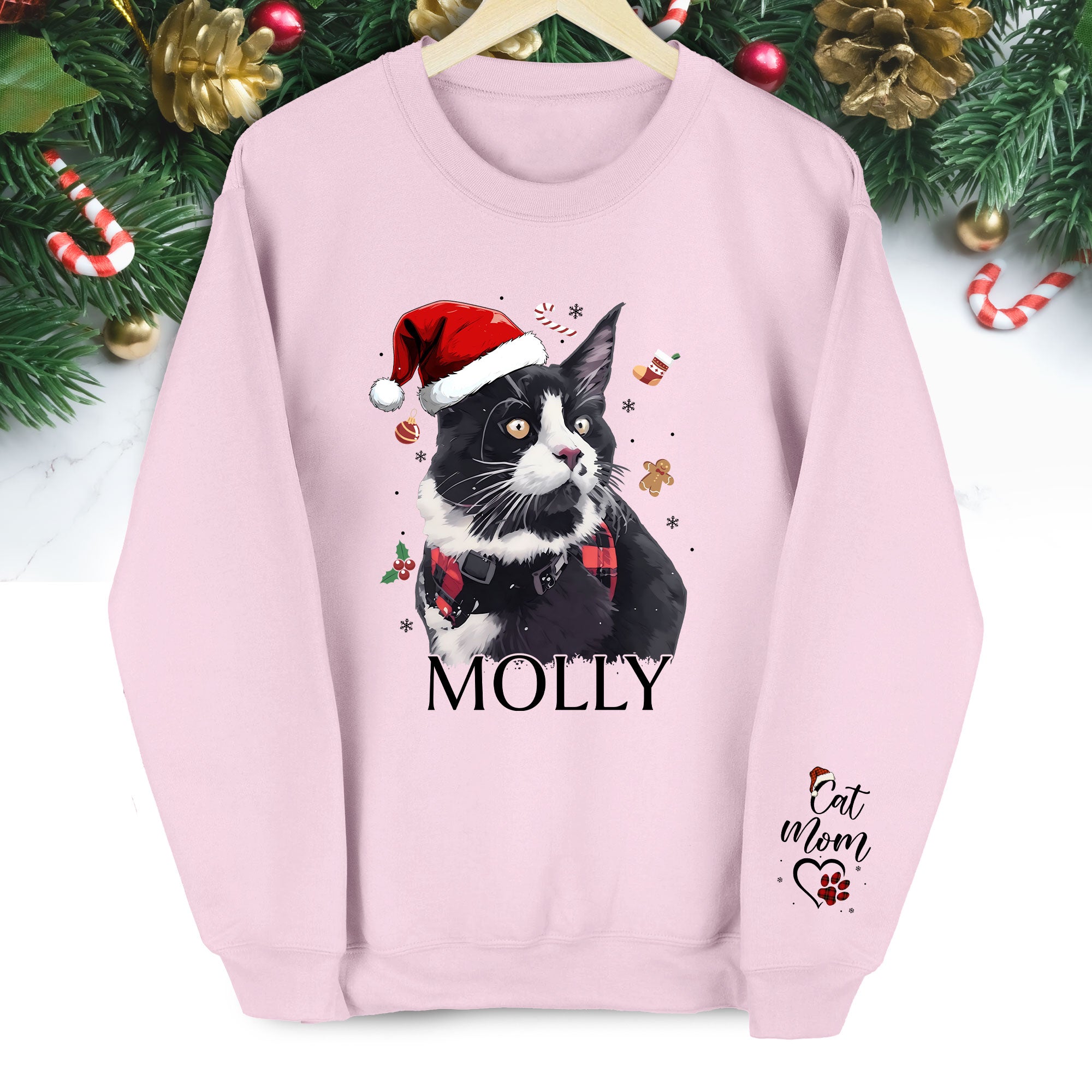 Personalized Sweatshirt for Cat Moms – Custom Cat Design with Your Pet’s Photo