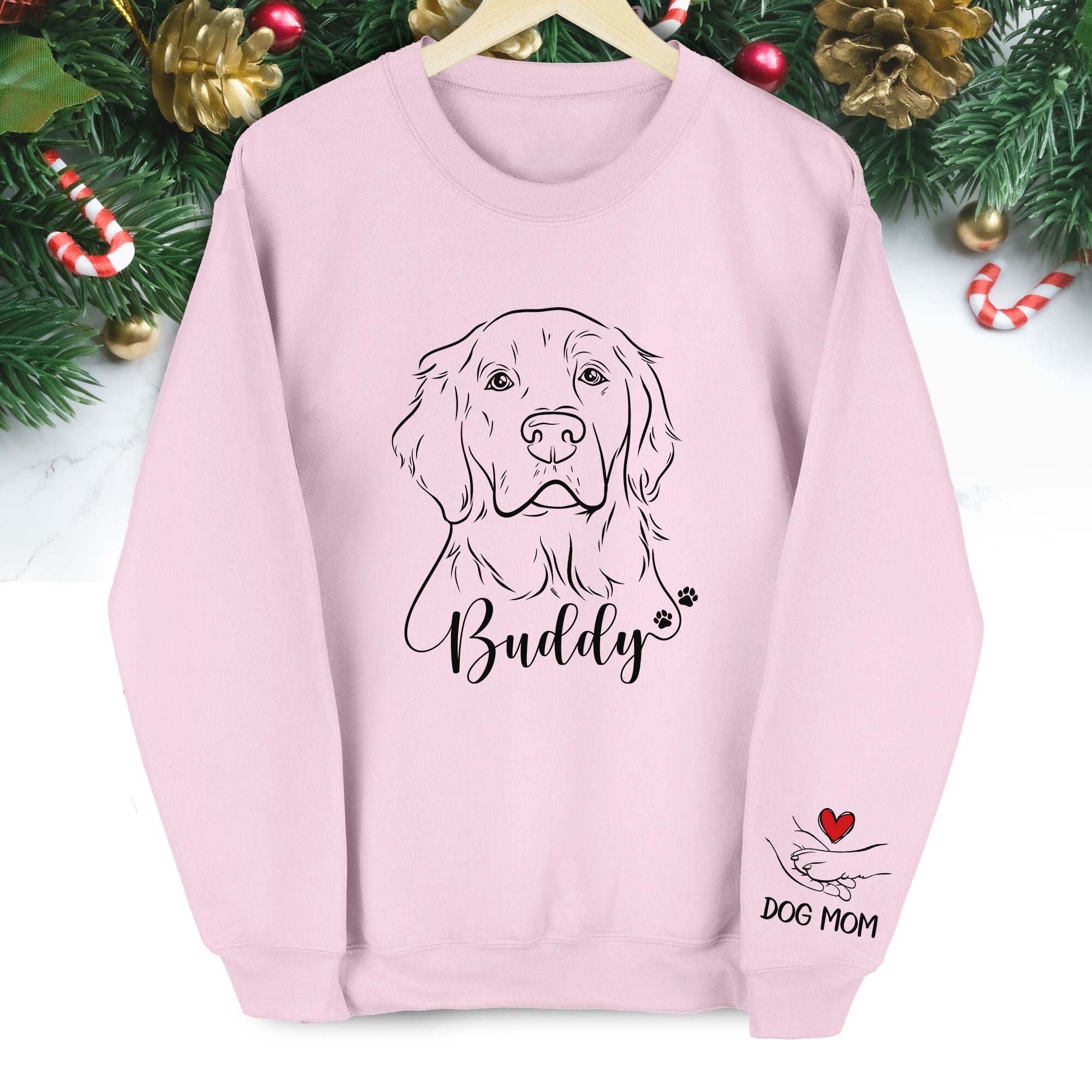 Custom Dog Mom Sweatshirt – Personalized Pet Photo Holiday Gift for Pet Lovers
