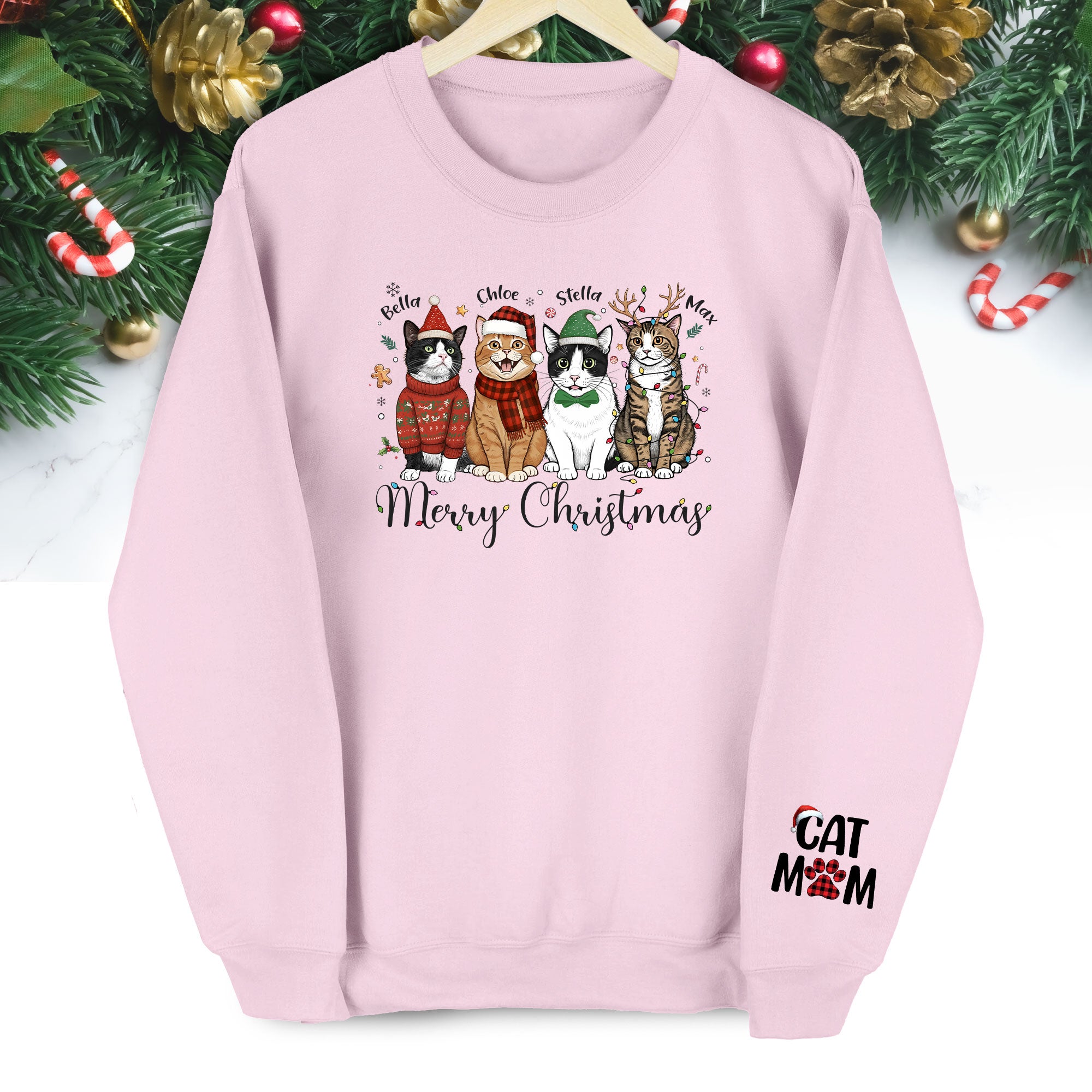 Custom Cat Mom Sweatshirt – Christmas Sweatshirt  for Women