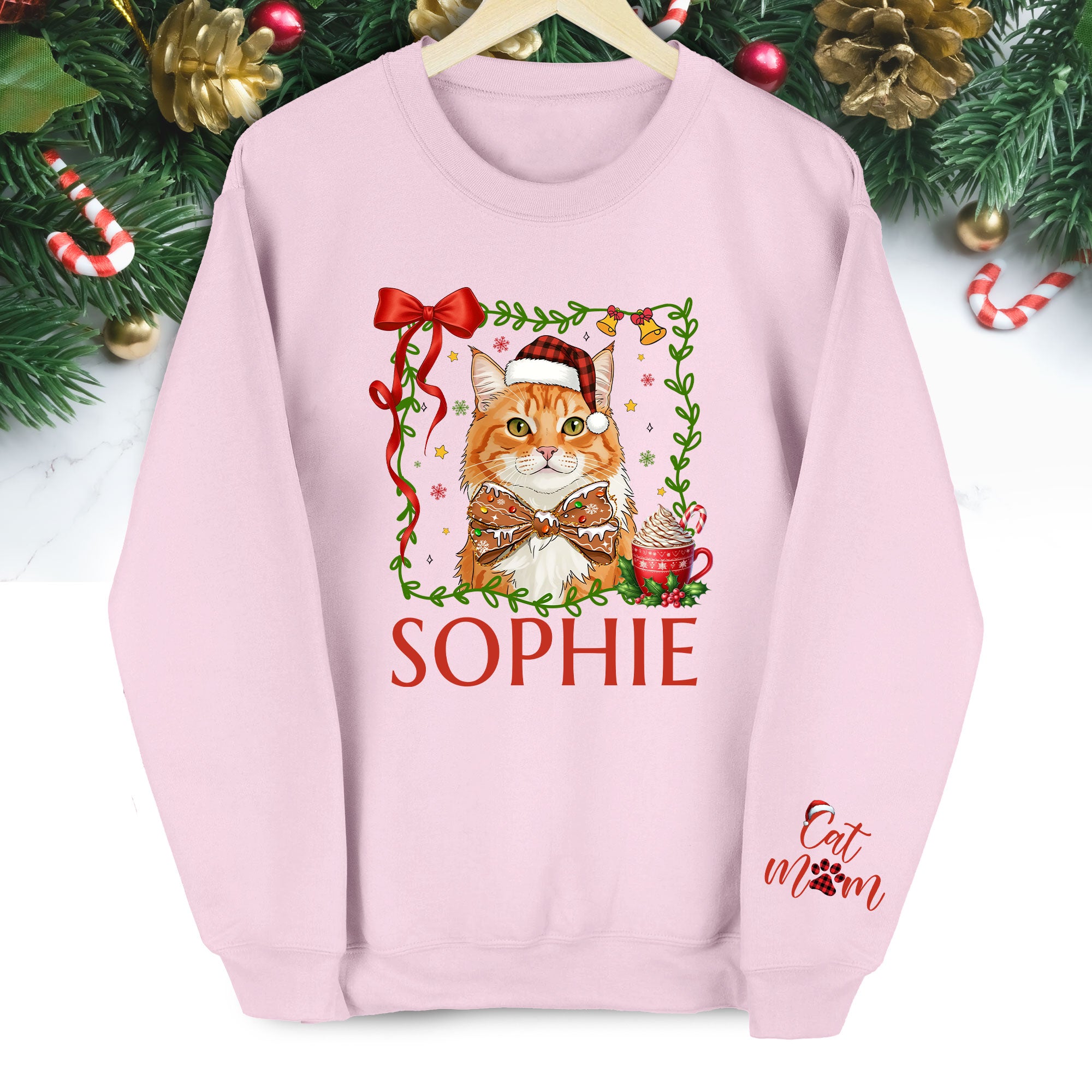 Personalized Cat Mom Sweatshirt – Holiday Sweatshirt for Women