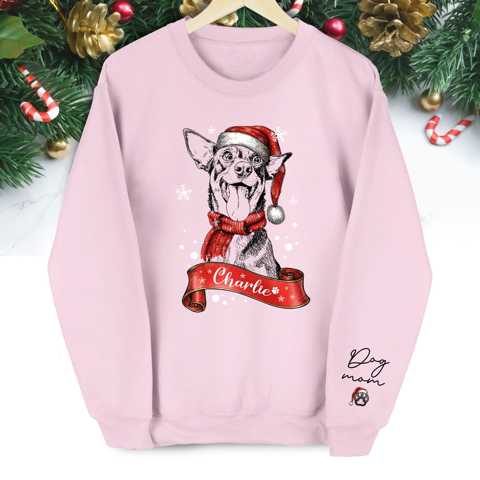 Personalized Dog Mom Sweatshirt, Dog Mom Gift, Christmas Sweatshirts For Women