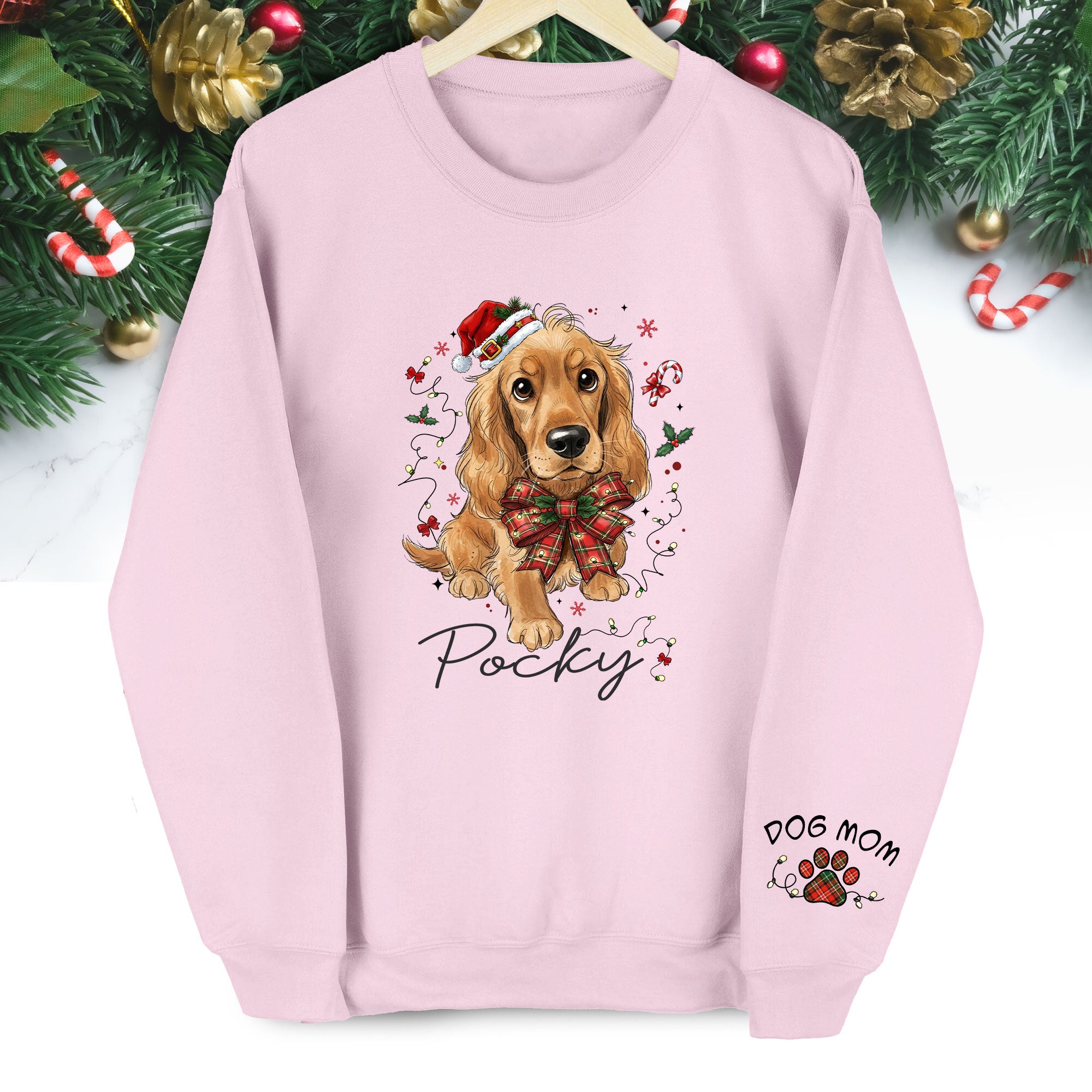 Dog Mom Christmas Sweatshirt – Custom Pet Lover Gift
