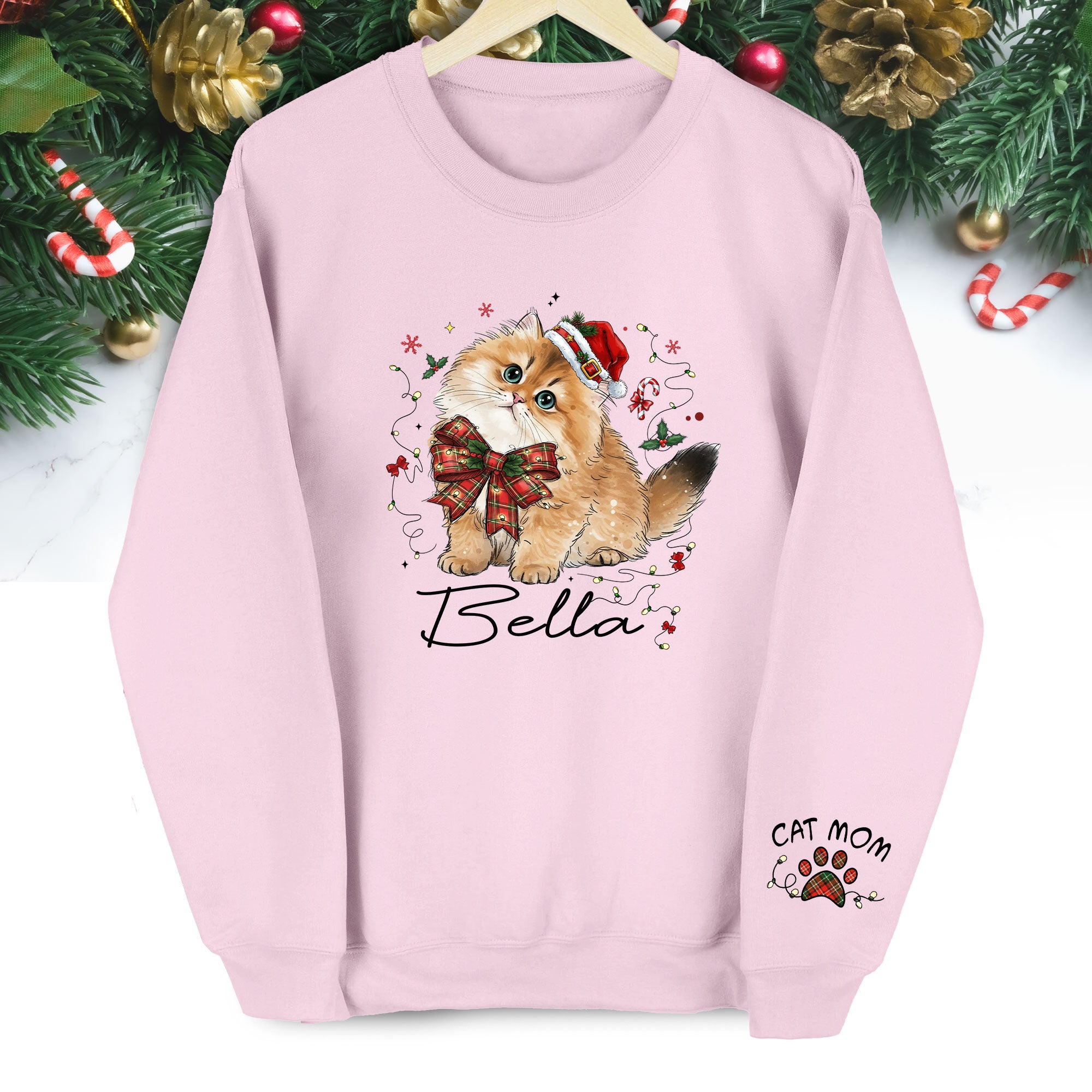 Custom Pet Lover Sweatshirt – Handmade Christmas Gift for Women & Cat Moms