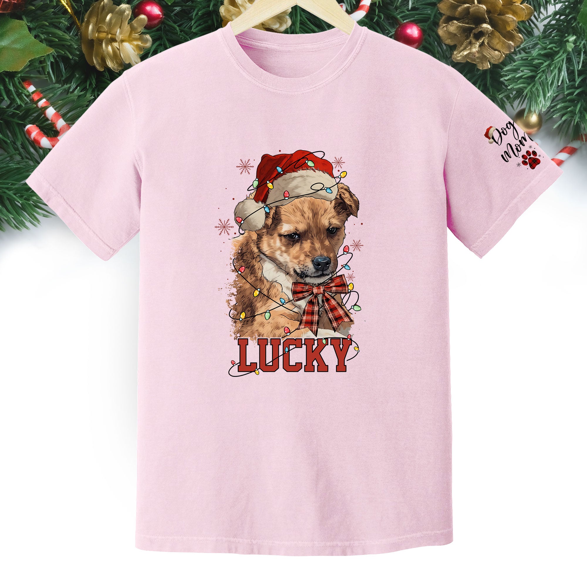 Custom Dog Shirt – Personalized Pet Photo T-Shirt, Holiday Gift for Dog Mom