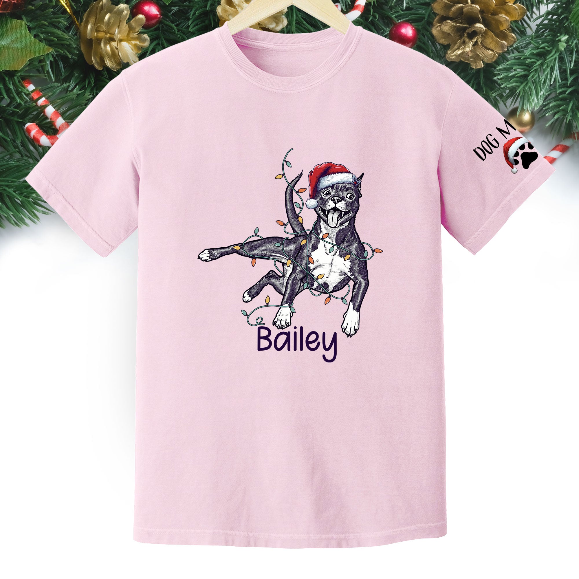 Personalized Dog Christmas T-Shirt – Custom Pet Photo Shirt, Gift for Pet Lovers