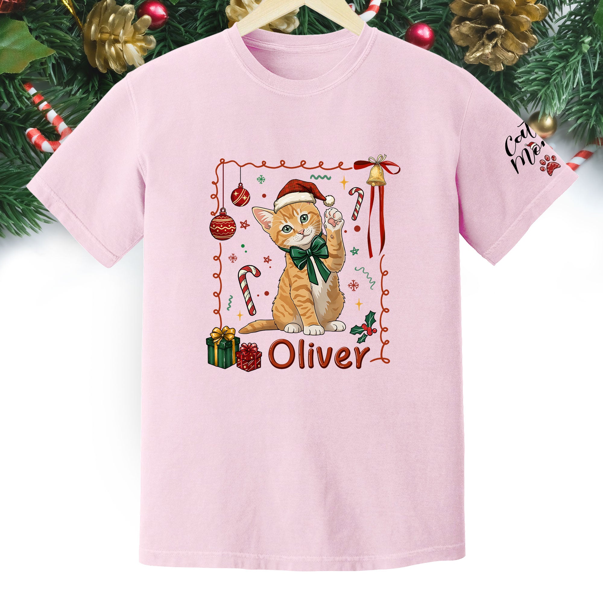 Personalized Cat Mom Shirt, Custom Cat Mom Shirt, Christmas Shirts For Women