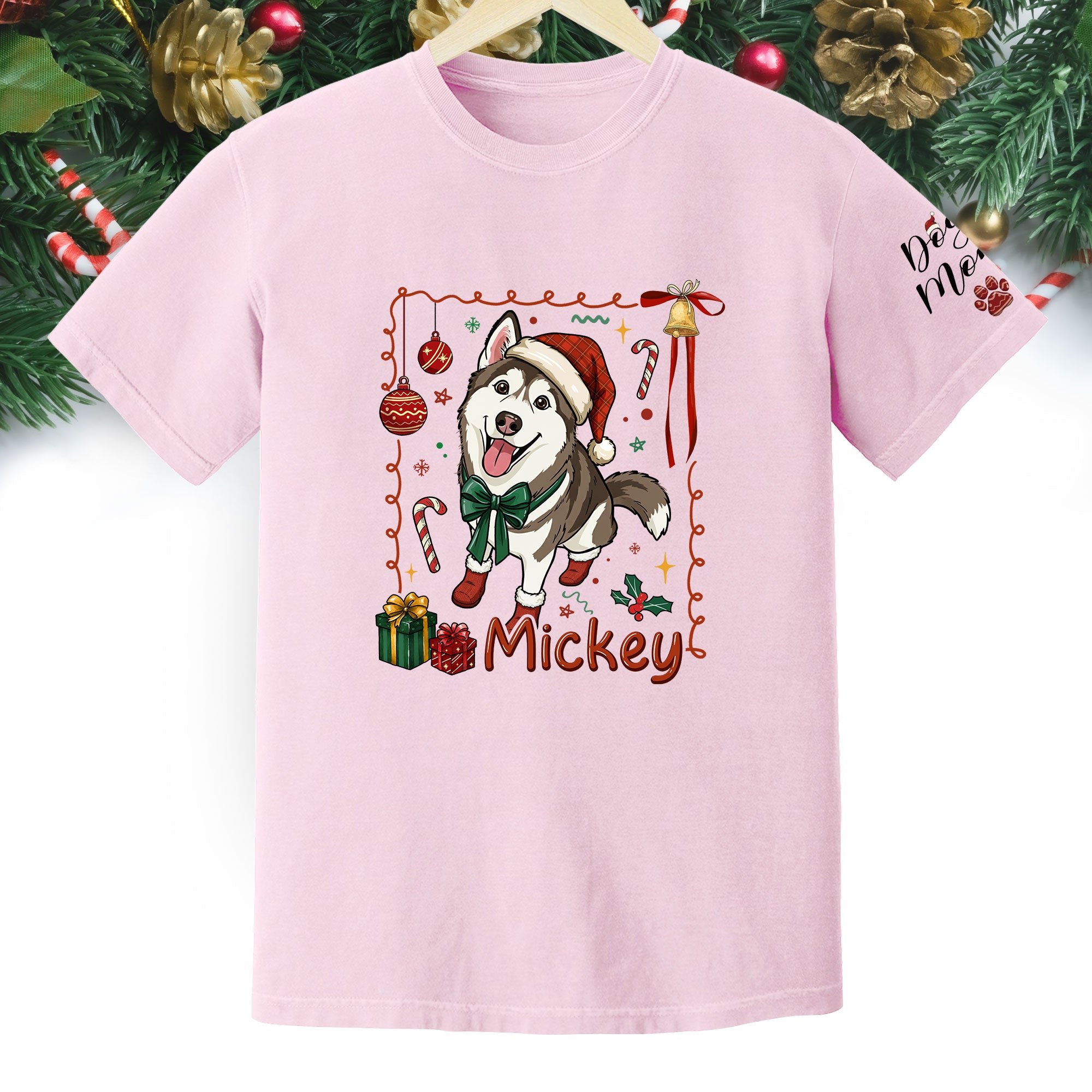 Personalized Dog Mom Shirt, Christmas Shirts For Women, Dog Mom Gift