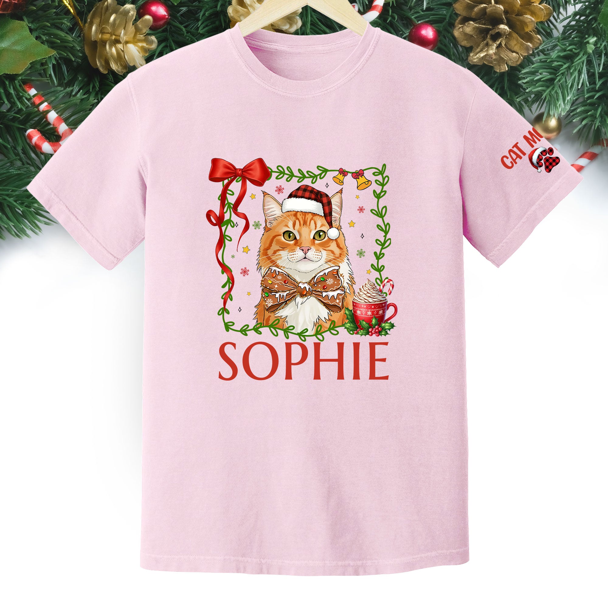 Custom Pet Christmas Shirt – Personalized Cat Photo Tee, Funny Holiday Gift for Cat Lovers
