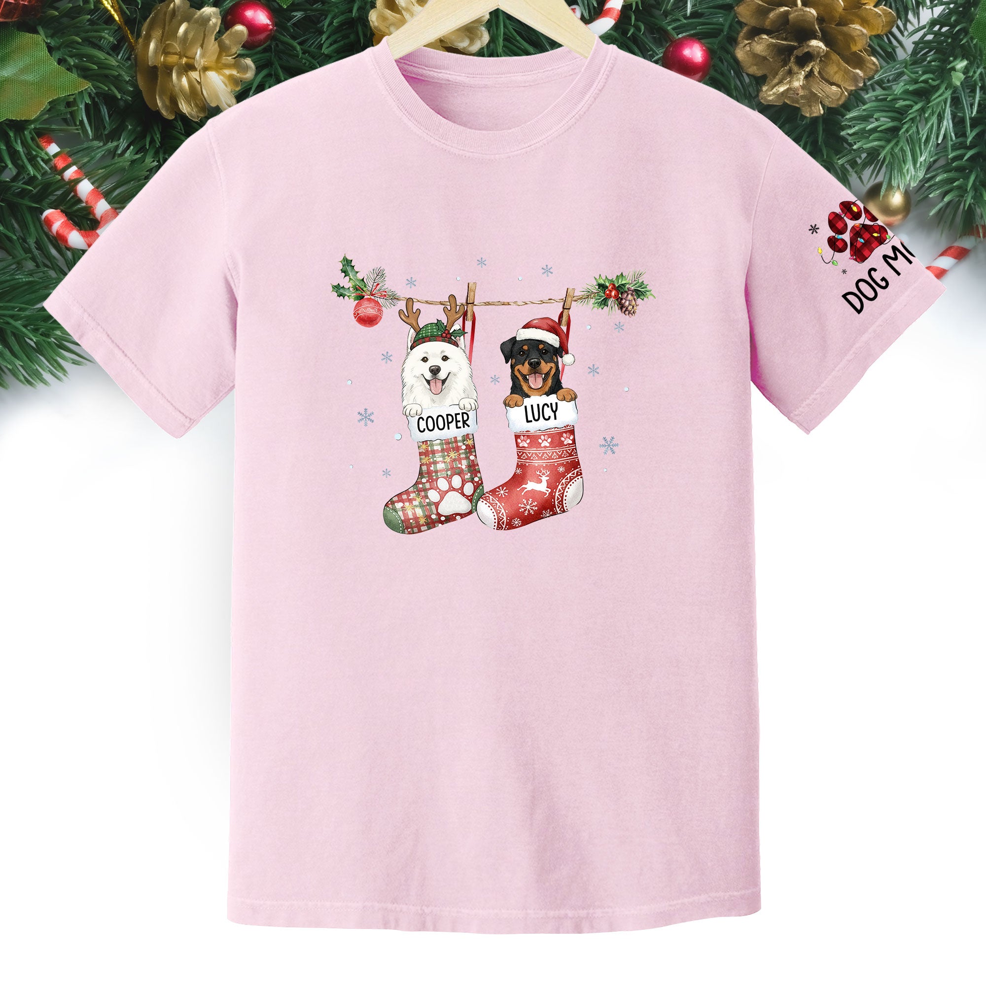 Custom Dog Lover Tee – Personalized Christmas Shirt, Cute Gift for Pet Lovers