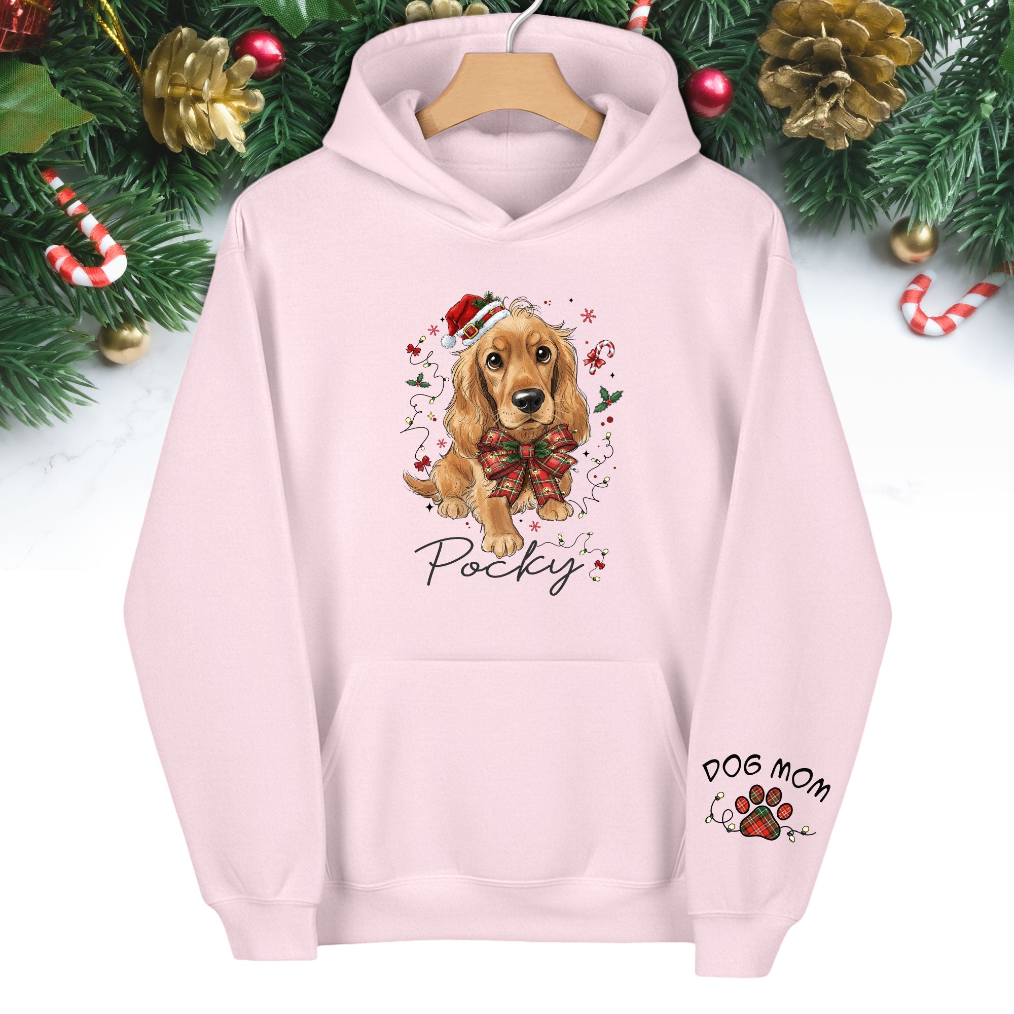 Custom Christmas Dog Hoodie – Personalized Pet Photo Gift for Dog Moms
