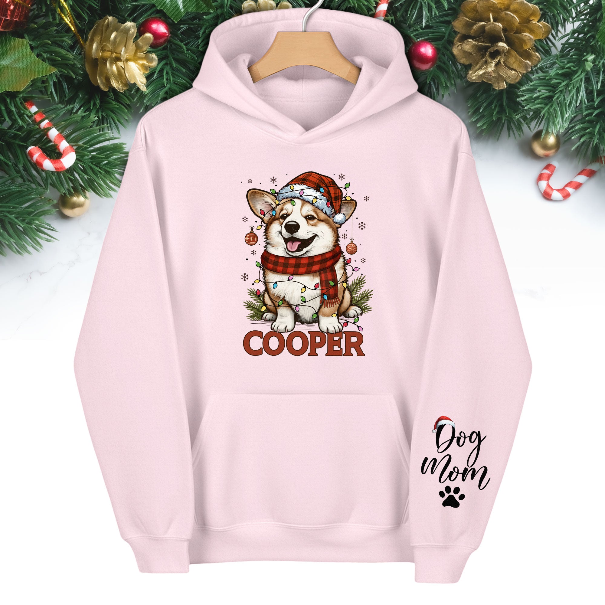 Custom Dog Mom Hoodie – Personalized Pet Photo Christmas Hoodie, Cute Gift for Dog Lovers