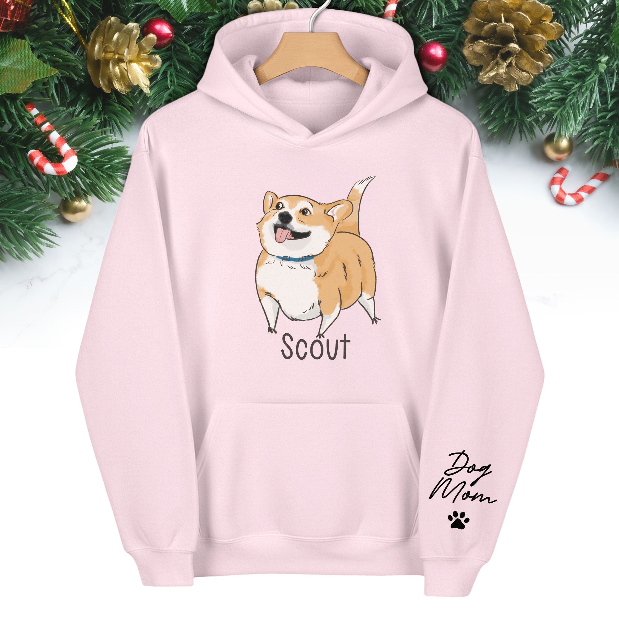 Custom Dog Mom Hoodie – Personalized Dog Hoodie with Pet Photo & Name, Cute Gift for Pet Lovers
