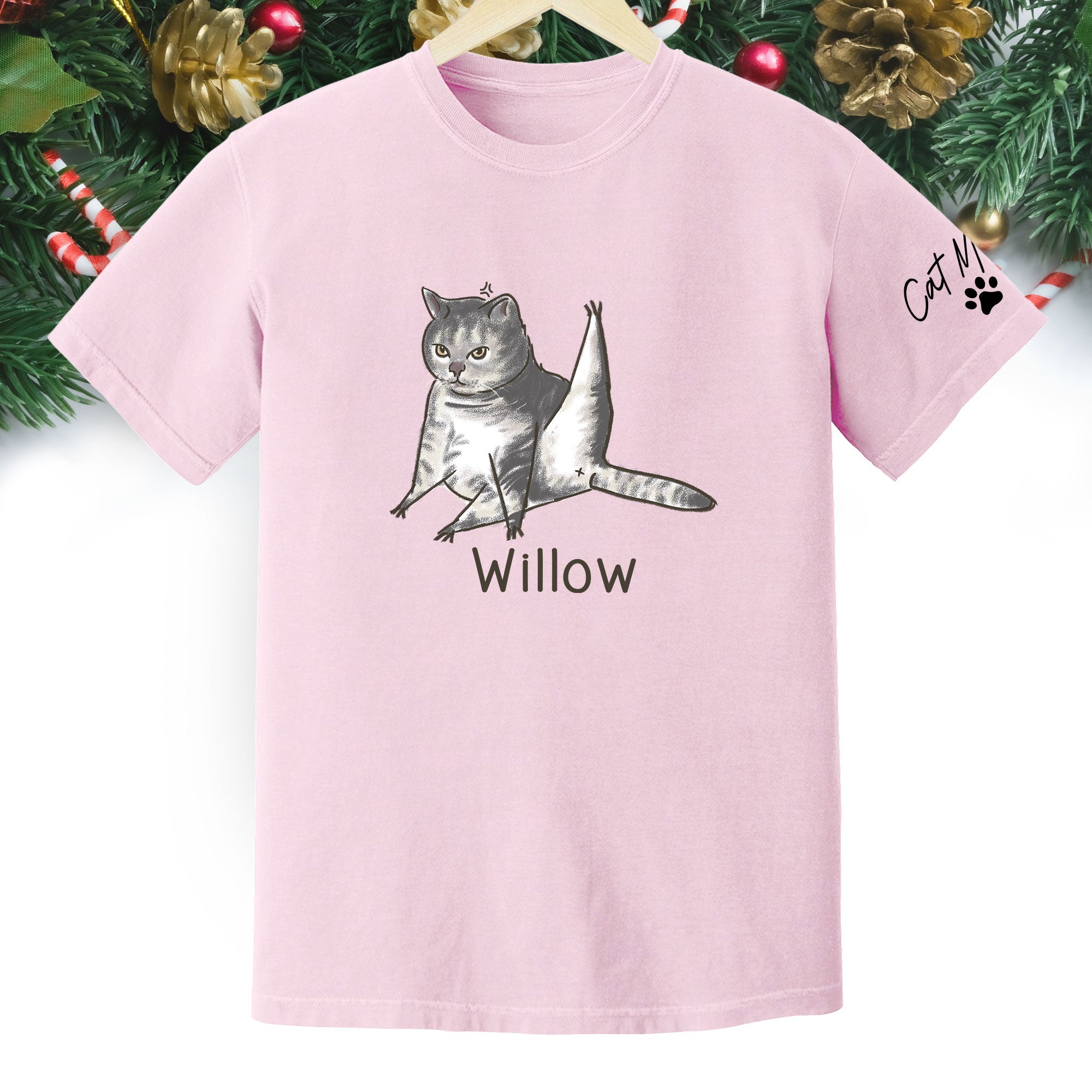Custom Cat Mom T-Shirt – Personalized Funny Cat Shirt with Pet Photo & Name, Unique Gift for Cat Lovers