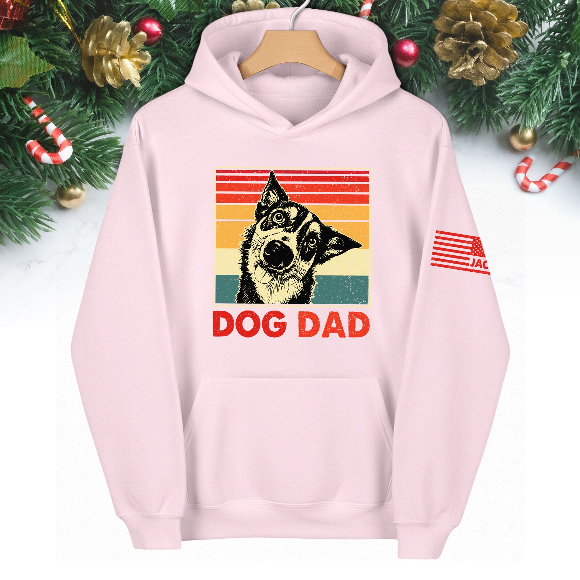 Custom Dog Dad Hoodie – Personalized Pet Photo Retro Hoodie, Gift for Dog Lovers