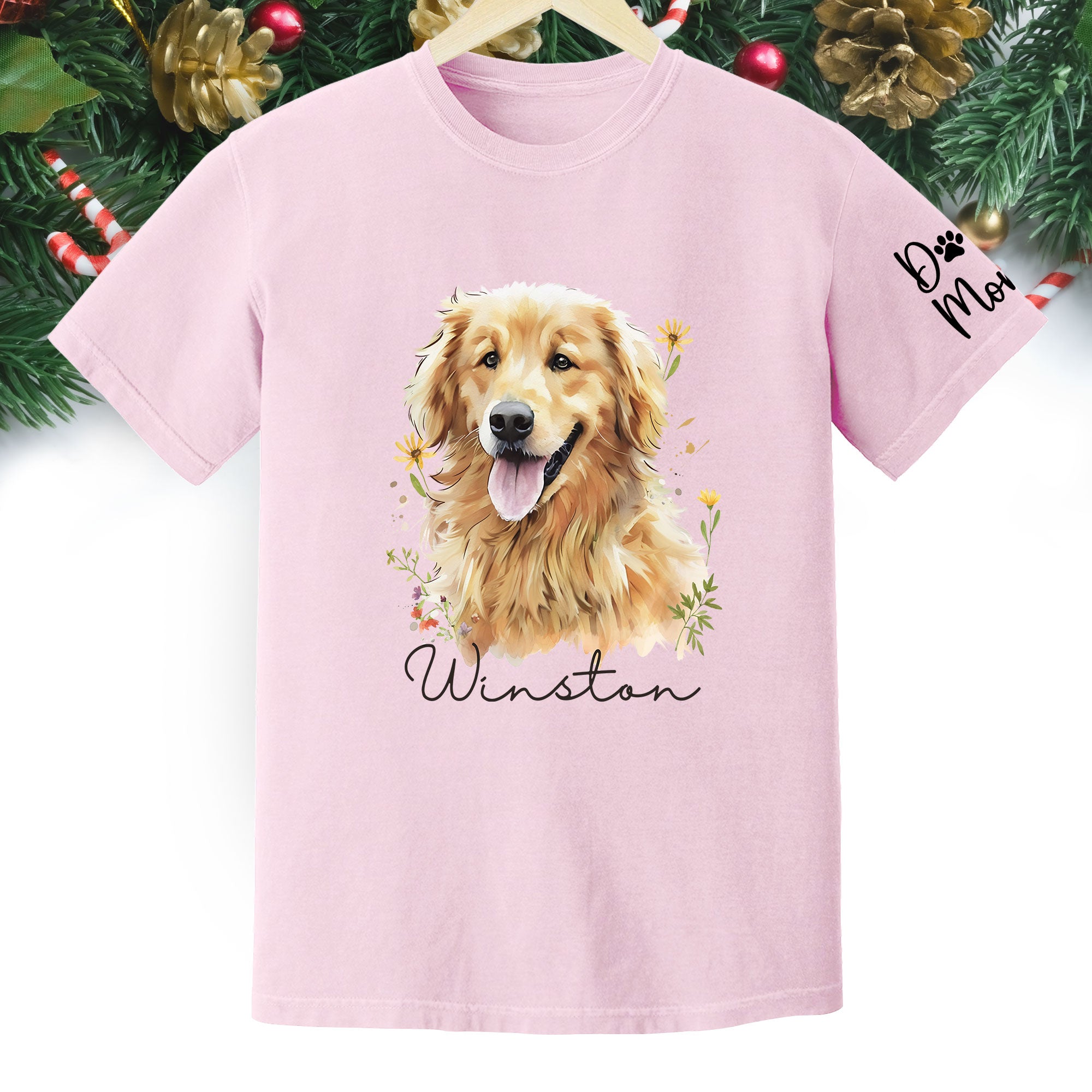 Custom Pet Portrait T-Shirt – Personalized Dog Lover Tee, Unique Gift for Dog Mom & Dog Dad