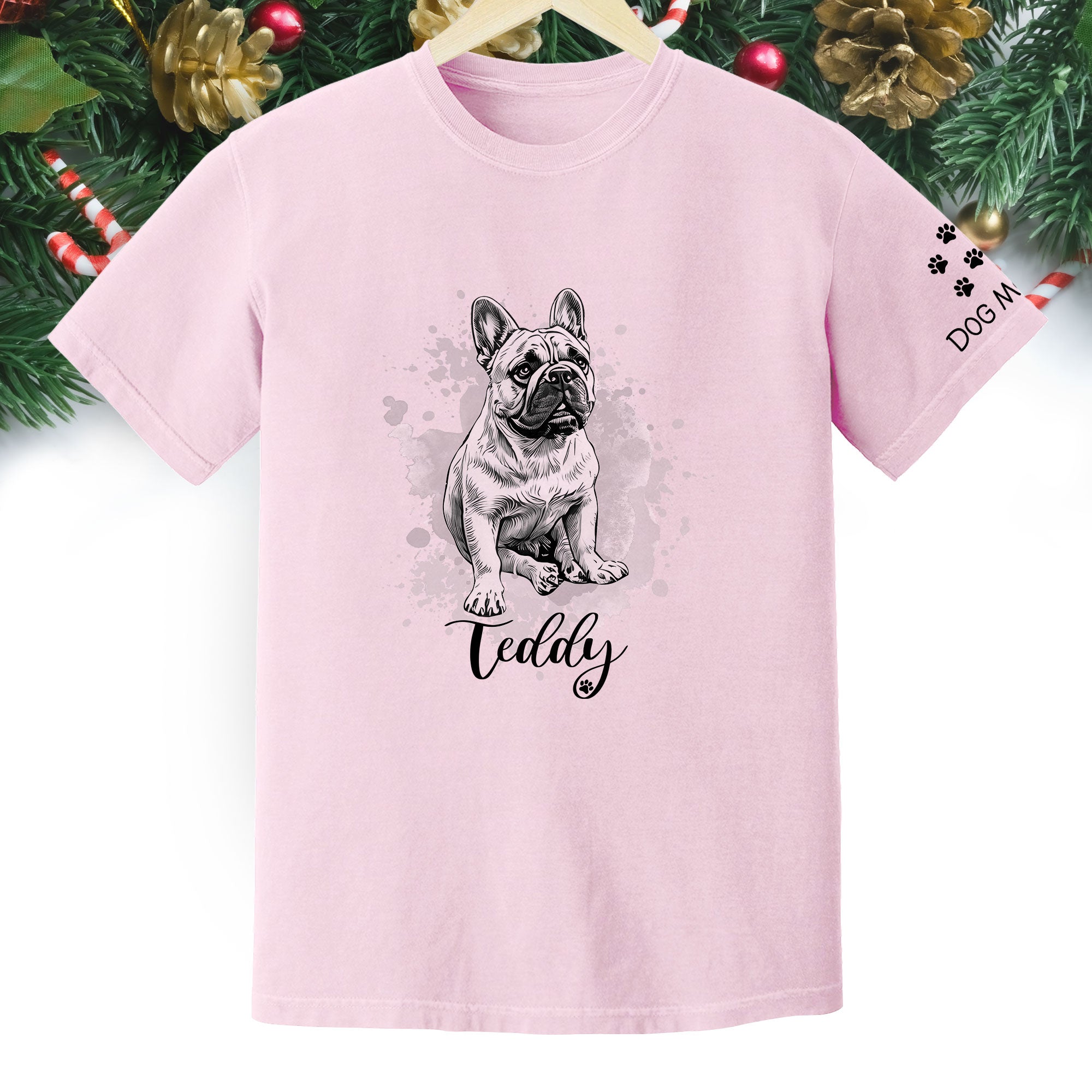 Custom Dog Mom T-Shirt – Personalized Pet Portrait Tee from Photo, Unique Gift for Dog Lovers