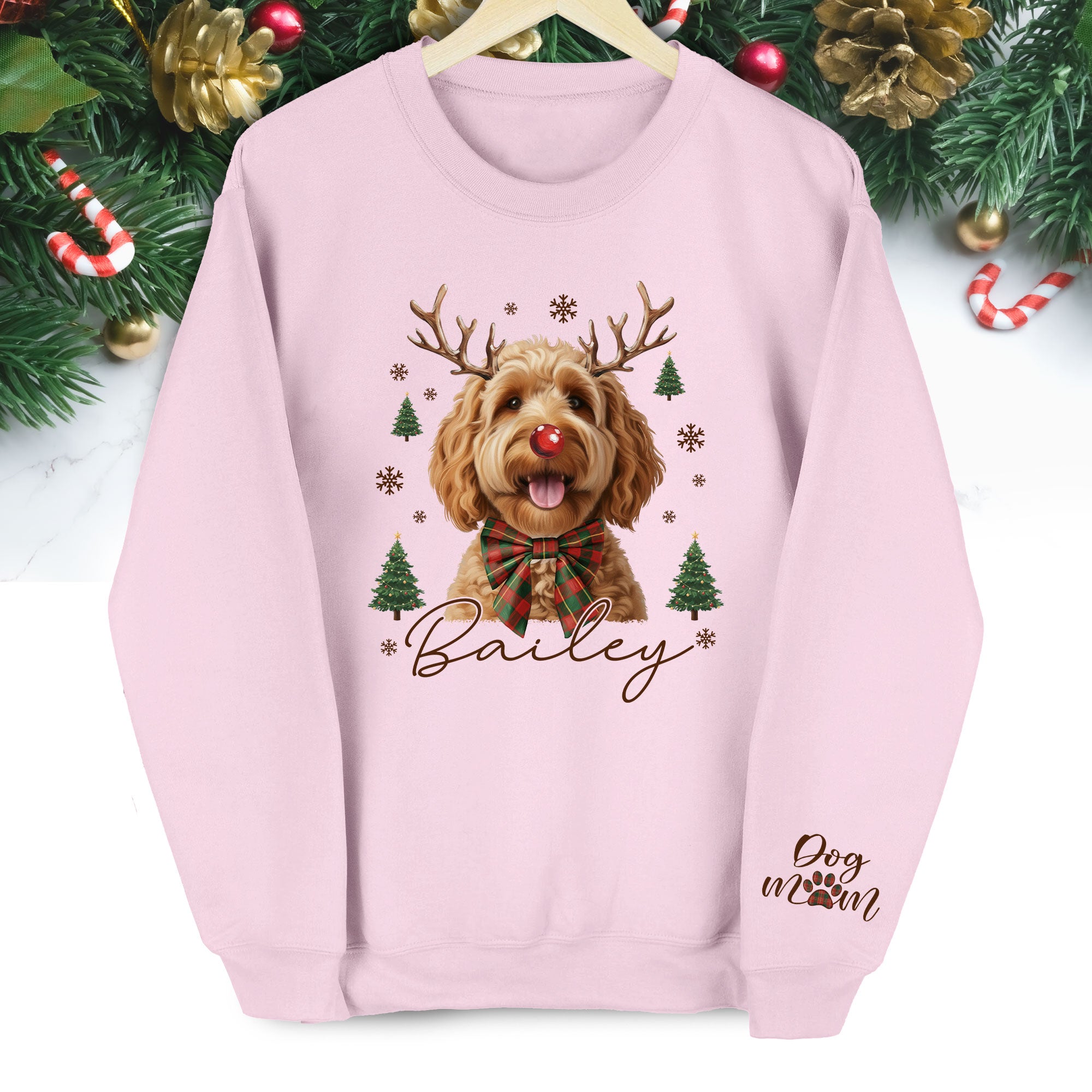 Custom Pet Face Dog Mom Sweatshirt – Personalized Gift for Dog Lovers