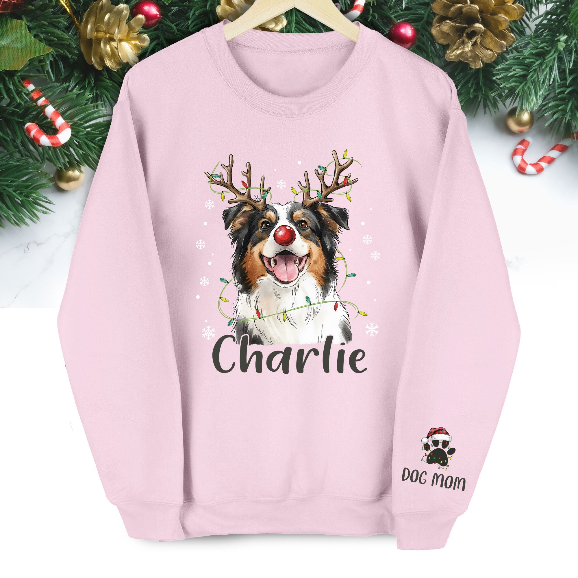 Personalized Dog Mom Sweatshirt with Custom Pet Face – Cozy Gift for Pet Owners