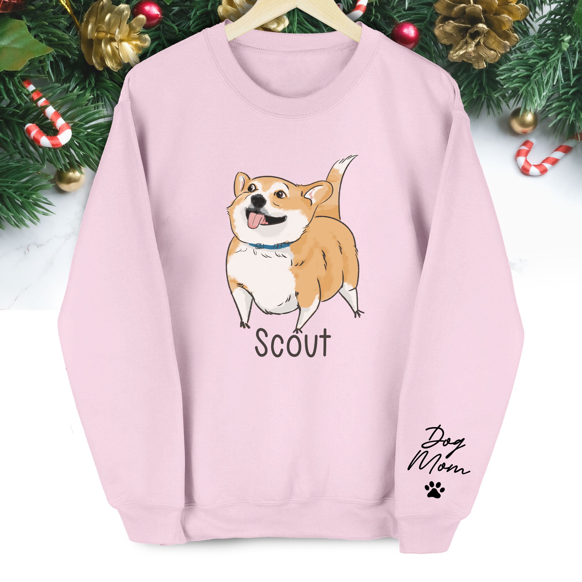 Custom Dog Sweatshirt - Photo & Text Personalized Christmas Gift for Pet Lovers