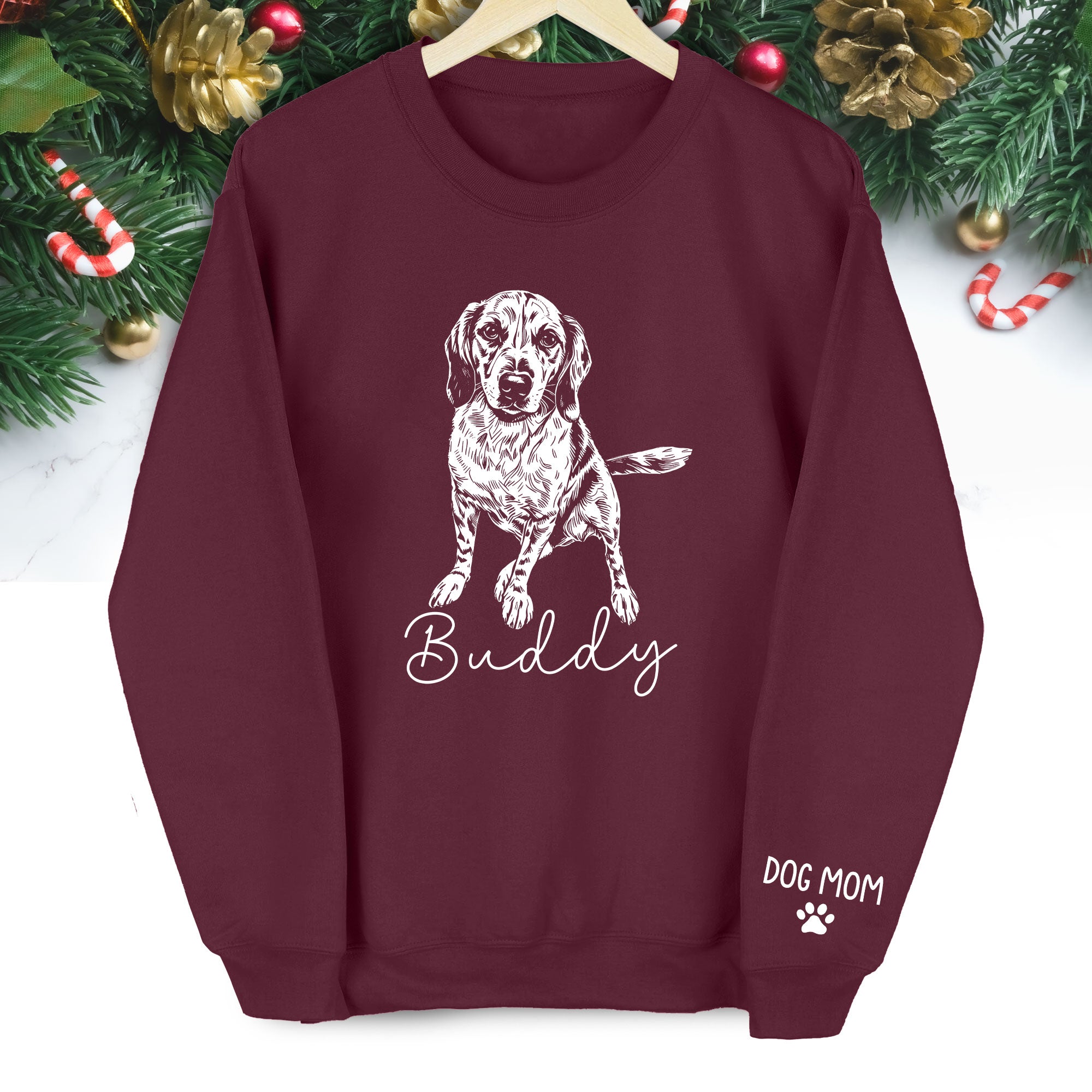 Custom Dog Mom Sweatshirt – Personalized with Your Dog’s Picture, Great Gift for Dog Lovers