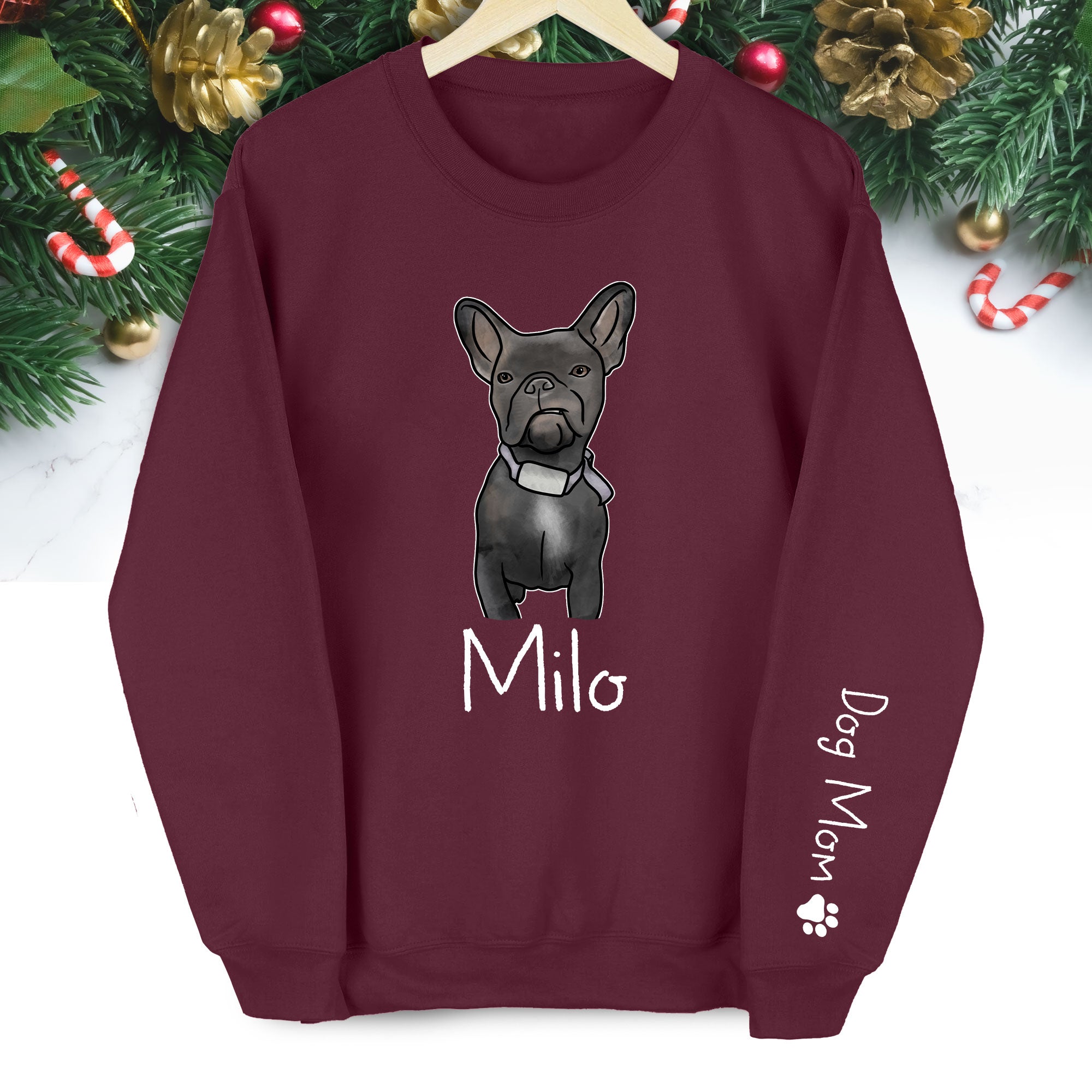 Custom Dog Lover Sweatshirt – Personalized Pet Photo Crewneck, Christmas Gift for Women