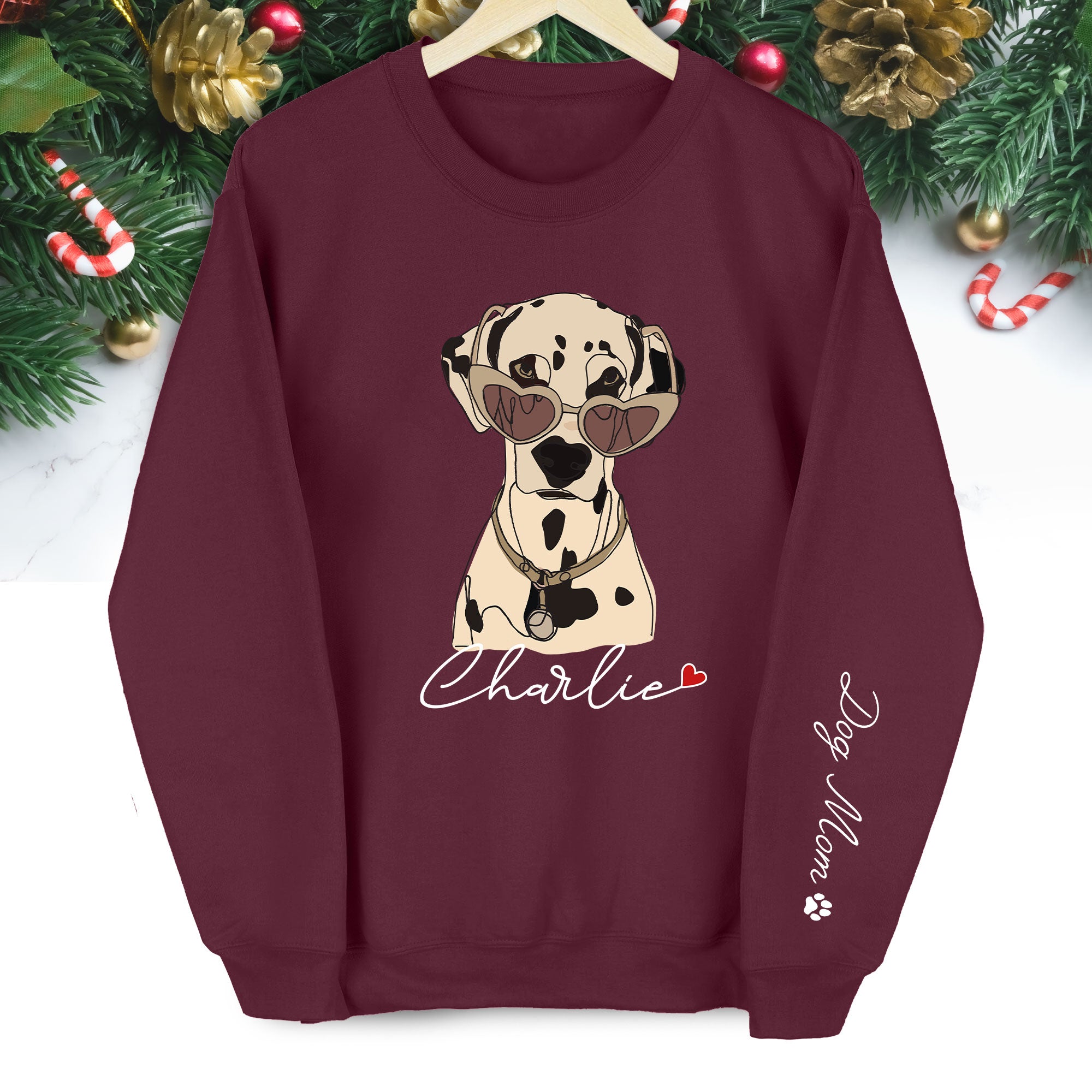 Custom Dog Sweatshirt – Personalized Pet Design with Your Dog’s Minimalist Portrait